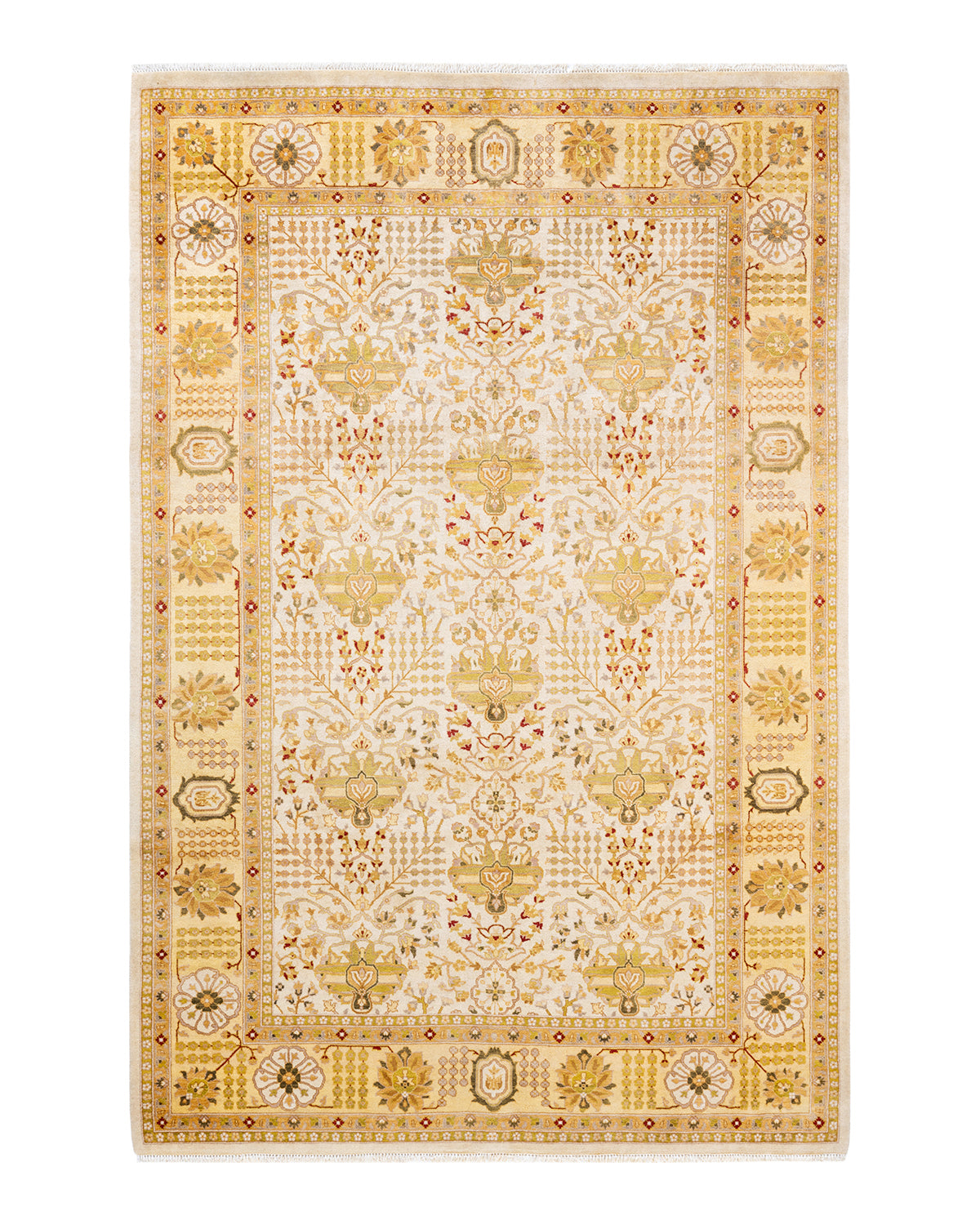 Mogul, One-of-a-Kind Hand-Knotted Area Rug - Ivory, 6' 2" x 9' 3"