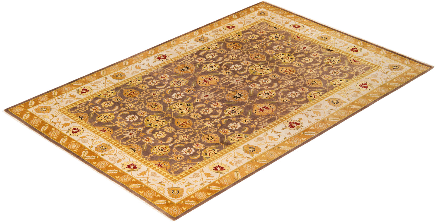 Mogul, One-of-a-Kind Hand-Knotted Area Rug - Brown, 6' 2" x 9' 2"