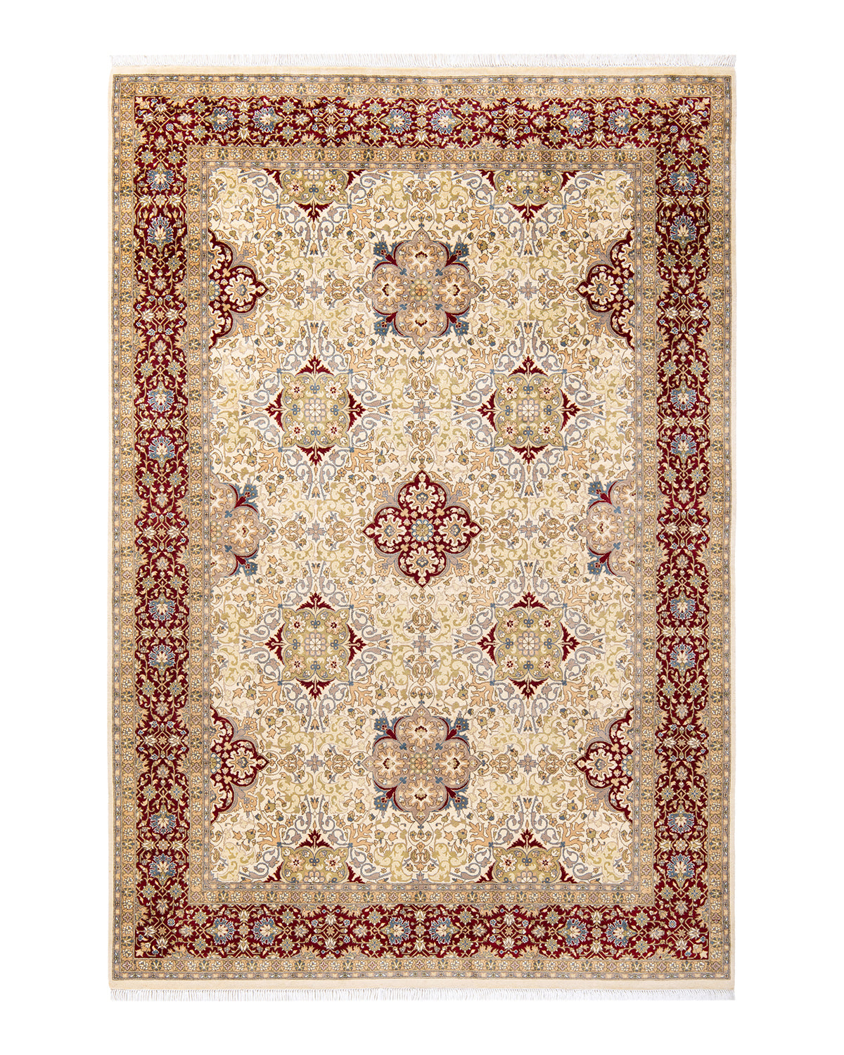 Mogul, One-of-a-Kind Hand-Knotted Area Rug - Ivory, 6' 2" x 8' 10"