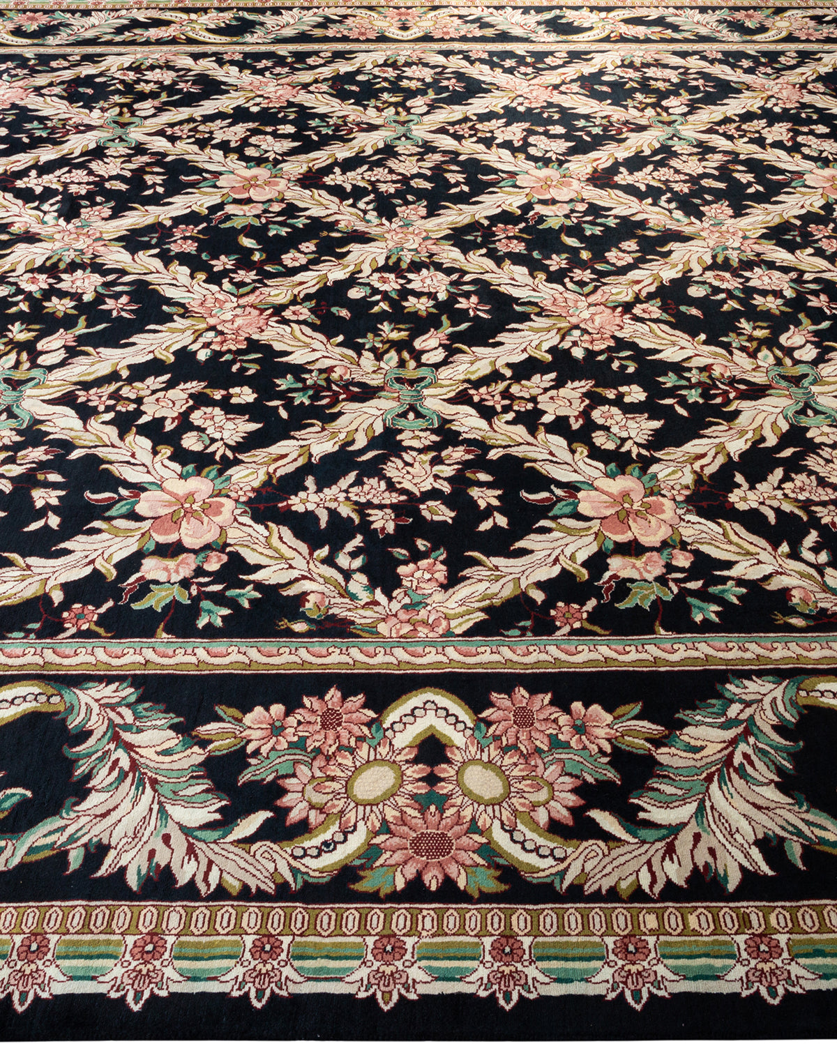 Mogul, One-of-a-Kind Hand-Knotted Area Rug - Black, 9' 4" x 12' 1"