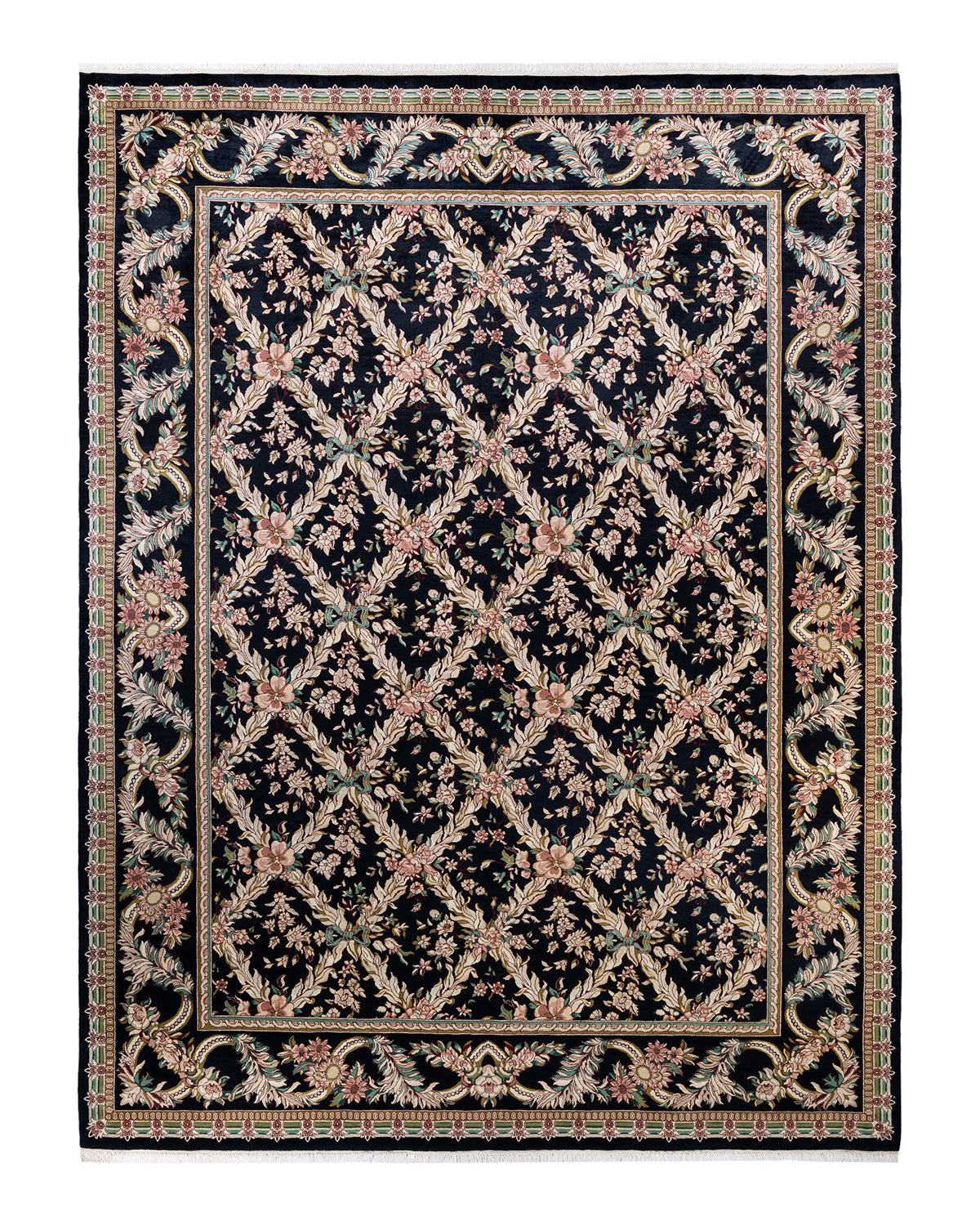 Mogul, One-of-a-Kind Hand-Knotted Area Rug - Black, 9' 4" x 12' 1"