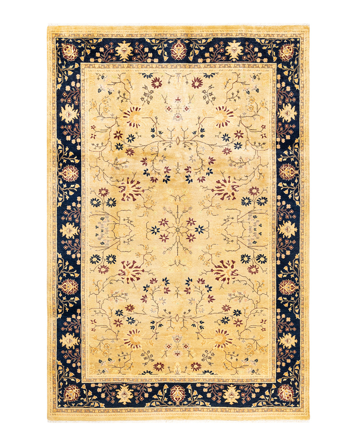Mogul, One-of-a-Kind Hand-Knotted Area Rug - Yellow, 6' 0" x 9' 0"