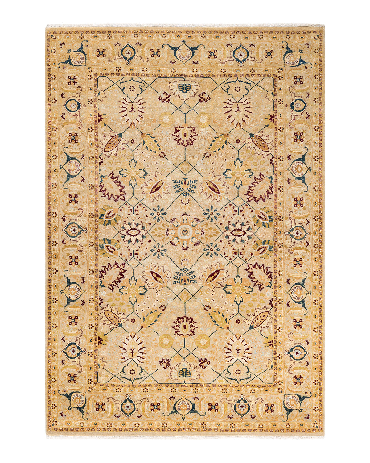 Mogul, One-of-a-Kind Hand-Knotted Area Rug - Ivory, 6' 1" x 8' 10"