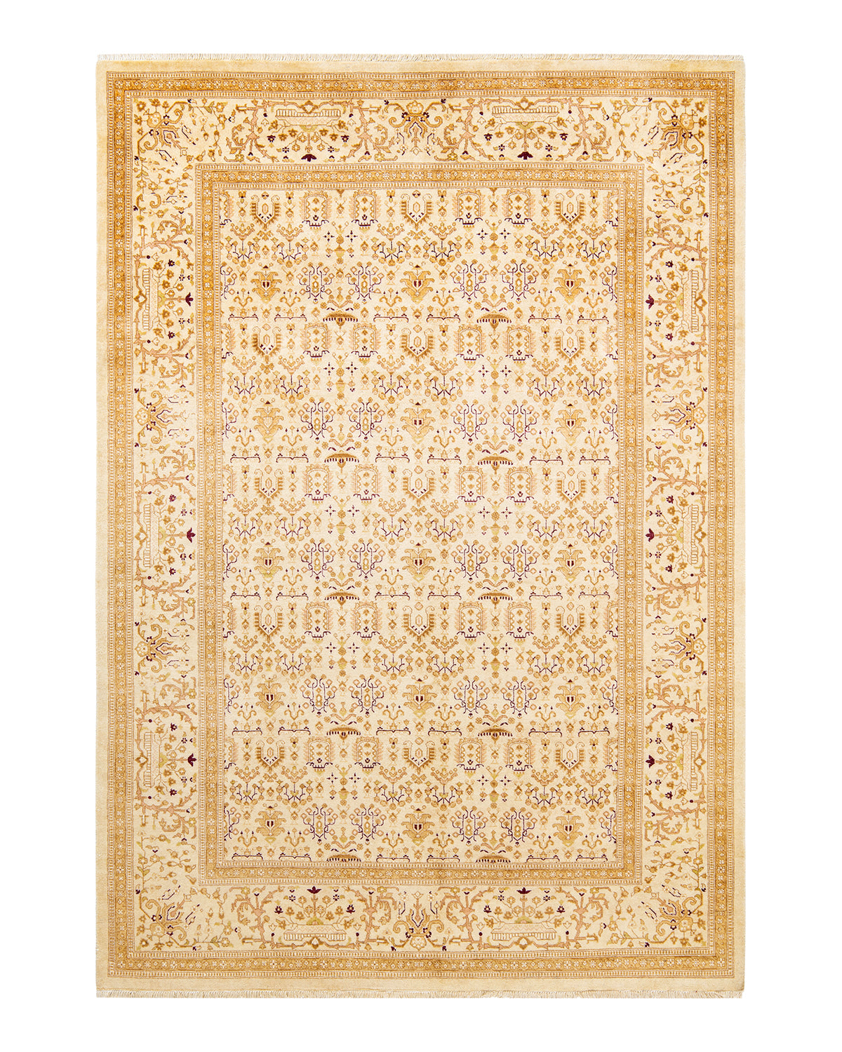 Mogul, One-of-a-Kind Hand-Knotted Area Rug - Ivory, 6' 1" x 8' 7"