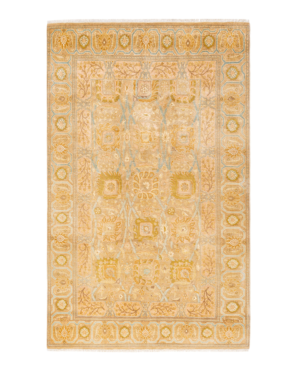Mogul, One-of-a-Kind Hand-Knotted Area Rug - Yellow, 6' 0" x 9' 8"