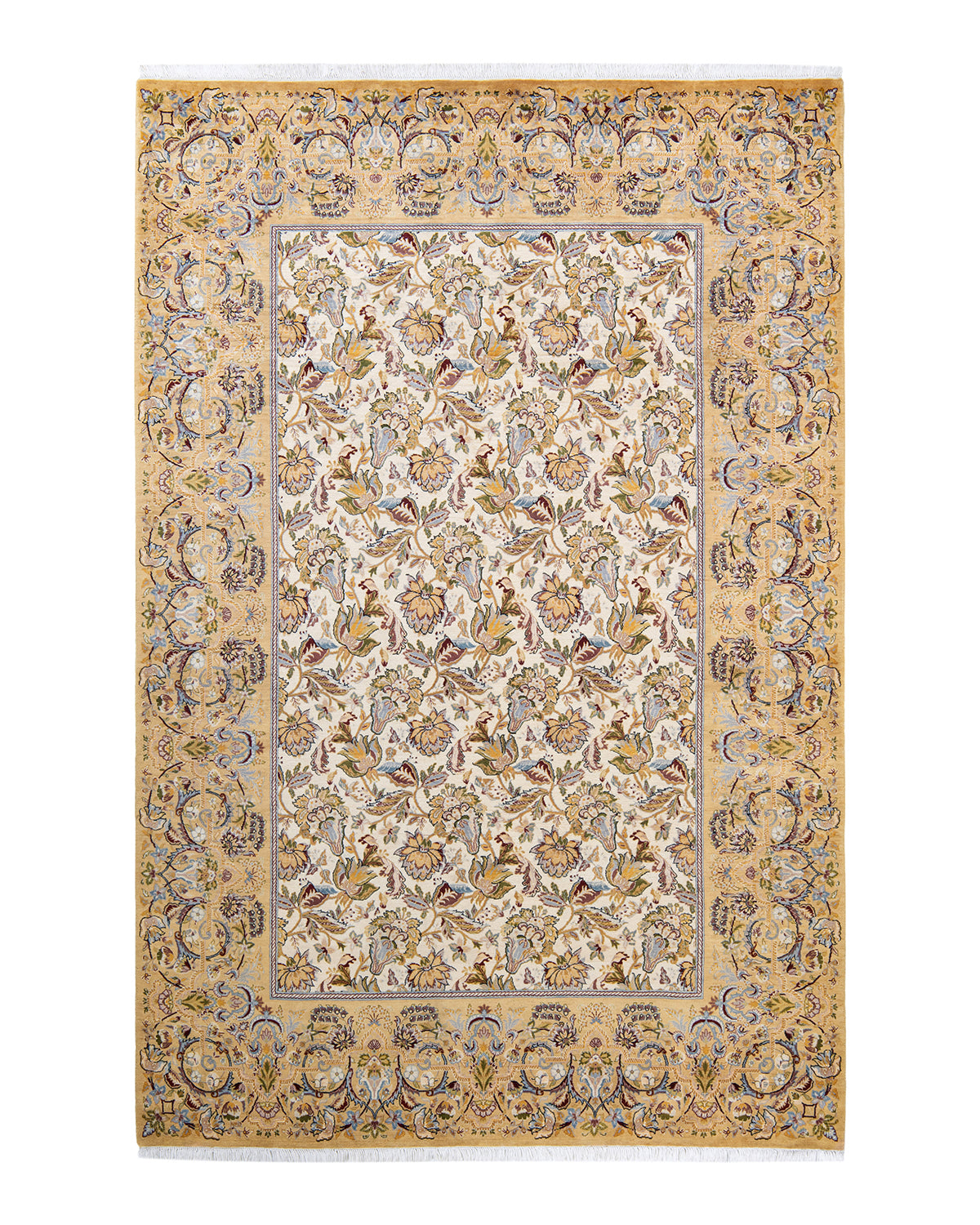 Mogul, One-of-a-Kind Hand-Knotted Area Rug - Ivory, 6' 1" x 9' 1"