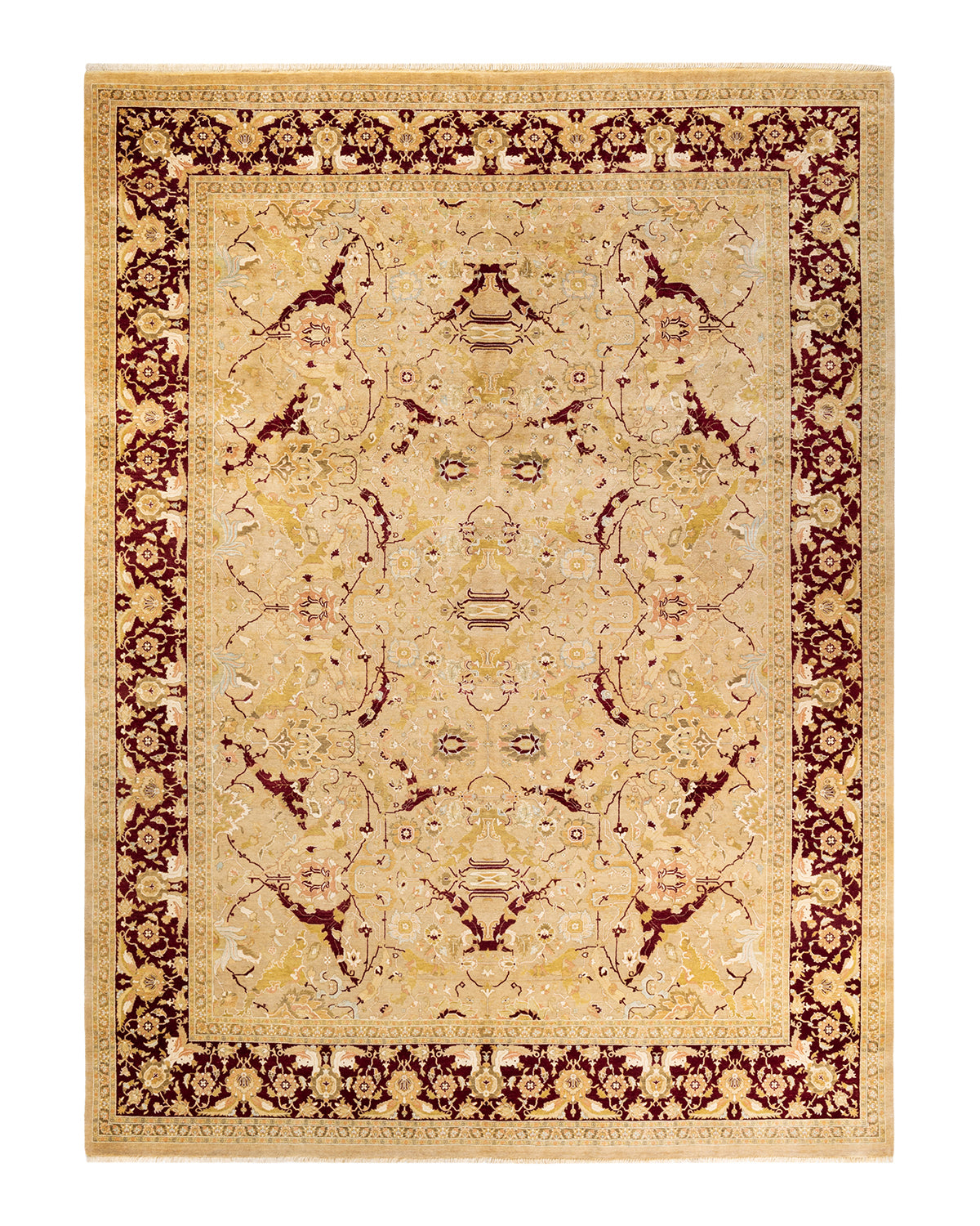 Mogul, One-of-a-Kind Hand-Knotted Area Rug - Yellow, 9' 2" x 12' 6"