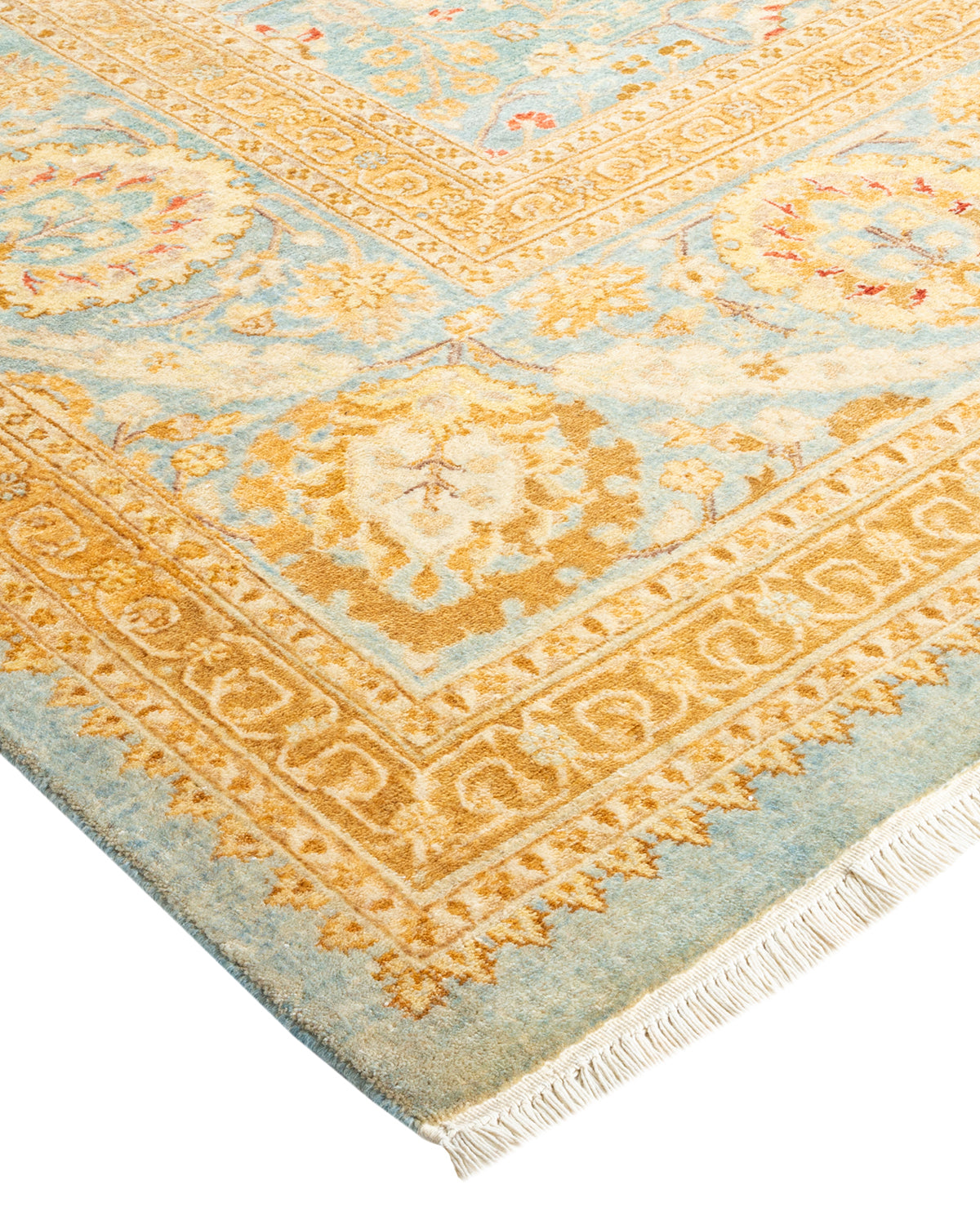 Mogul, One-of-a-Kind Hand-Knotted Area Rug - Light Blue, 9' 1" x 12' 4"