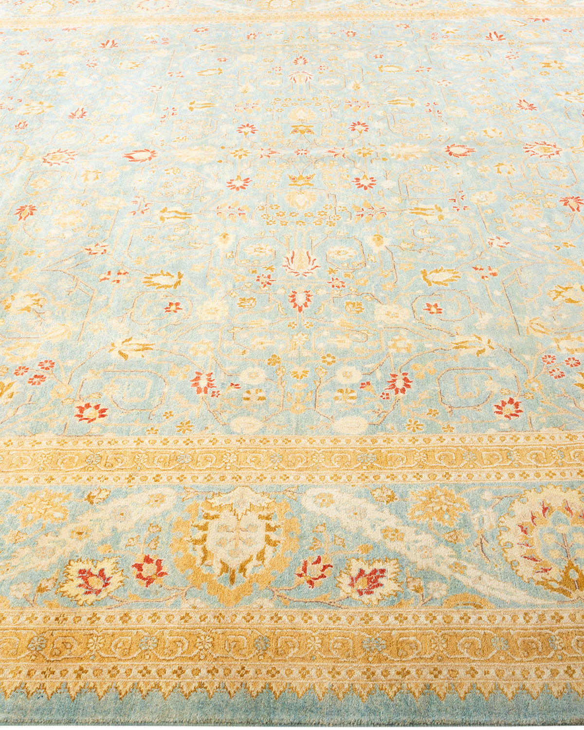 Mogul, One-of-a-Kind Hand-Knotted Area Rug - Light Blue, 9' 1" x 12' 4"