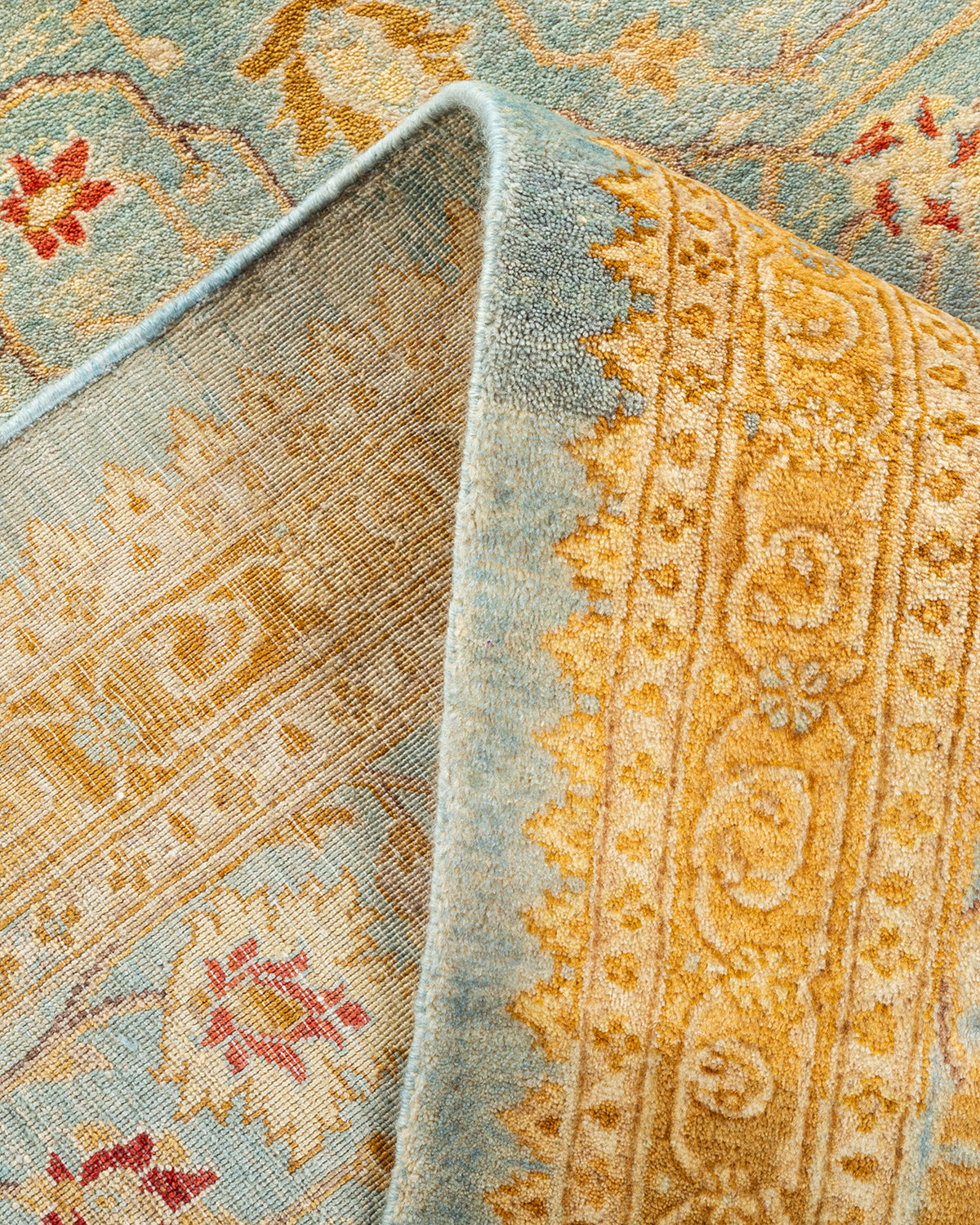 Mogul, One-of-a-Kind Hand-Knotted Area Rug - Light Blue, 9' 1" x 12' 4"