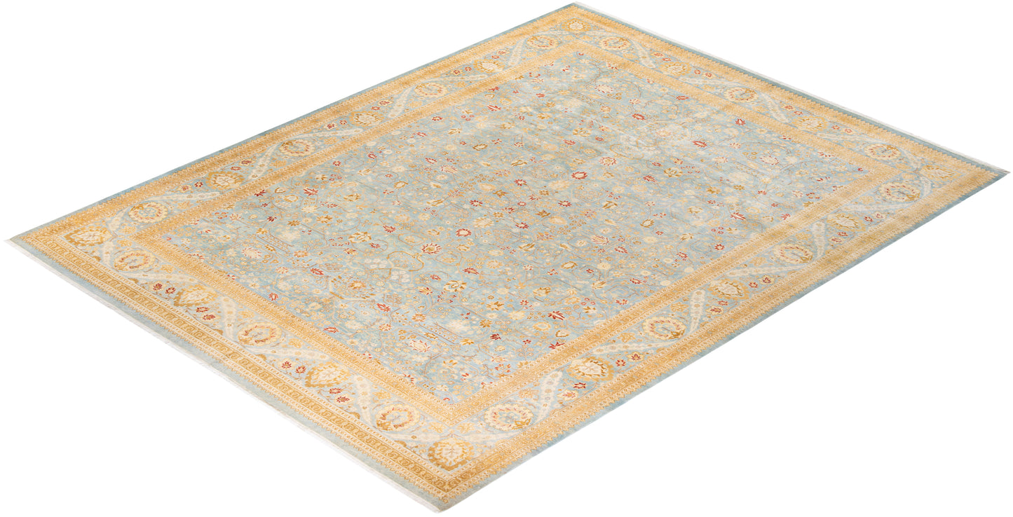 Mogul, One-of-a-Kind Hand-Knotted Area Rug - Light Blue, 9' 1" x 12' 4"