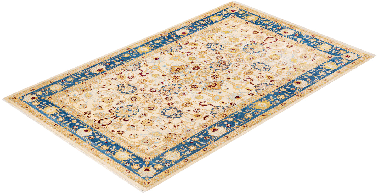 Mogul, One-of-a-Kind Hand-Knotted Area Rug - Ivory, 6' 2" x 9' 9"