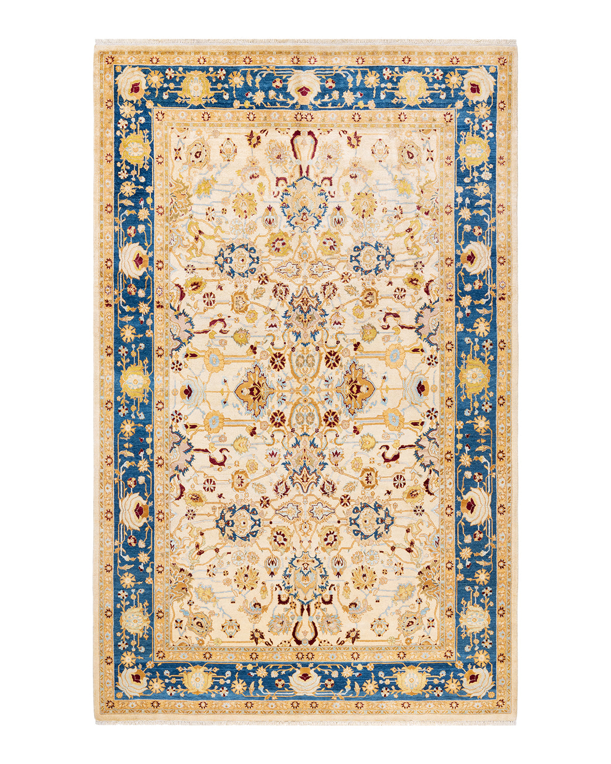 Mogul, One-of-a-Kind Hand-Knotted Area Rug - Ivory, 6' 2" x 9' 9"