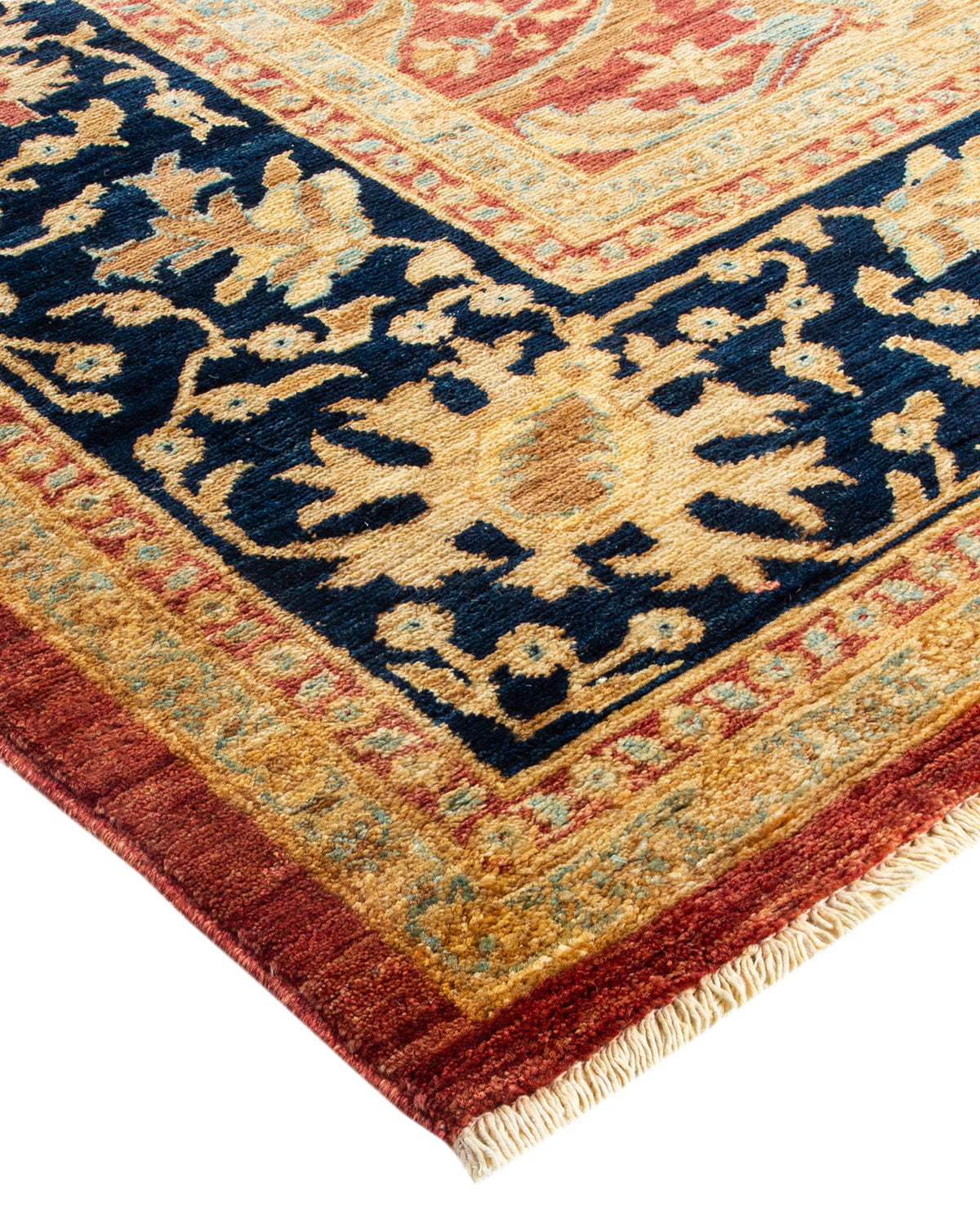 Eclectic, One-of-a-Kind Hand-Knotted Area Rug - Orange, 9' 2" x 11' 9"