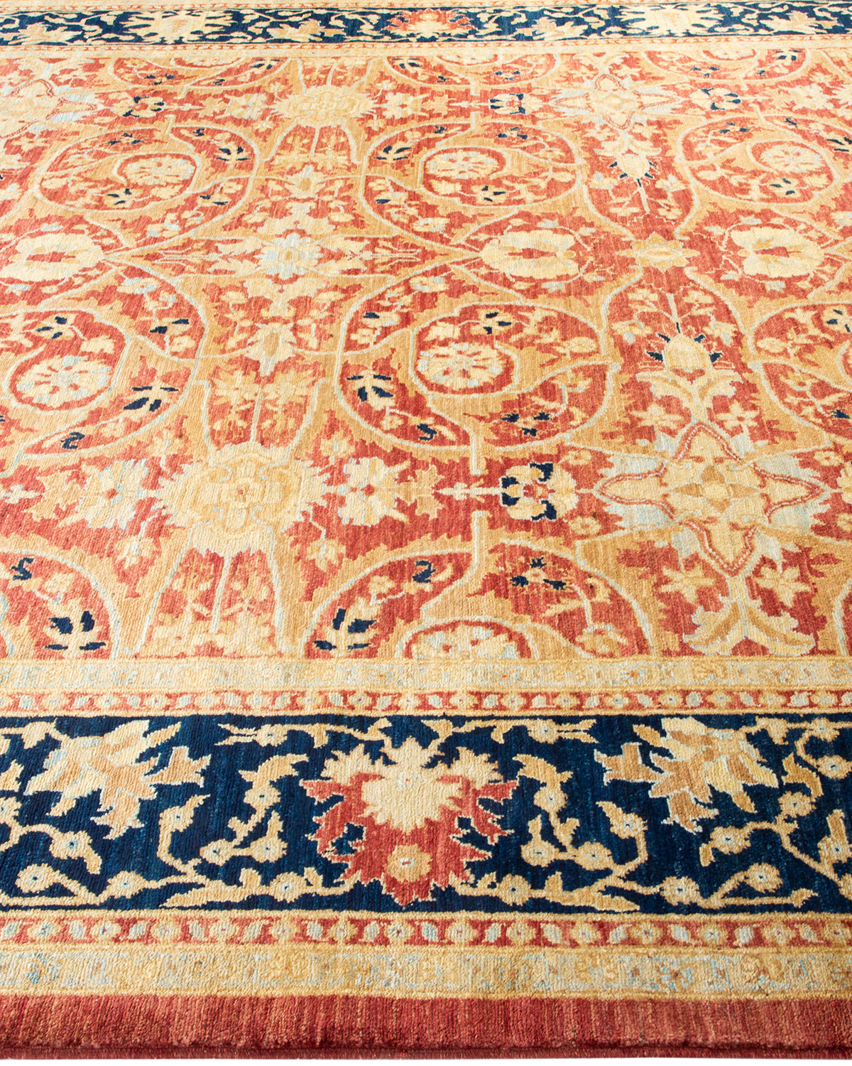 Eclectic, One-of-a-Kind Hand-Knotted Area Rug - Orange, 9' 2" x 11' 9"