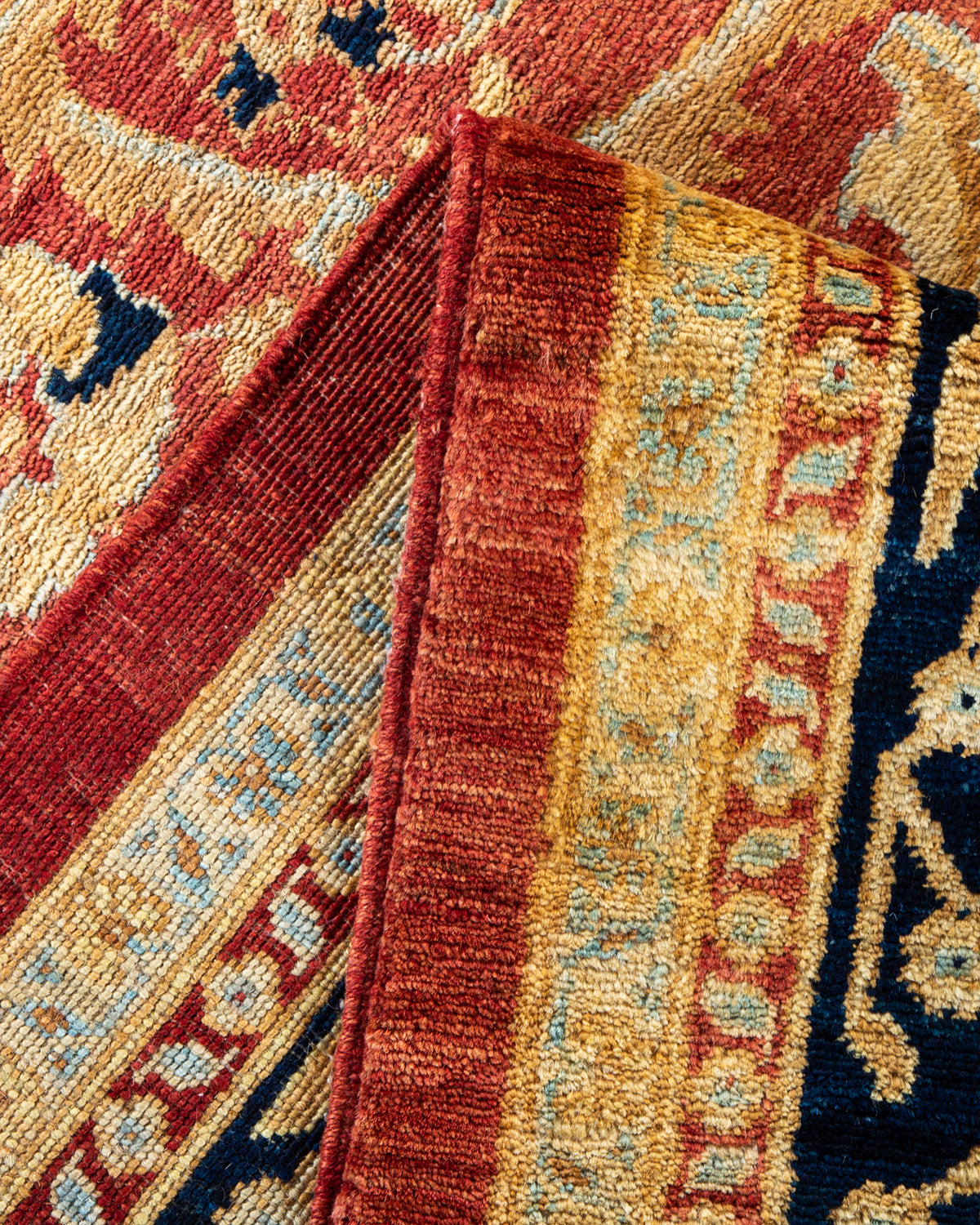 Eclectic, One-of-a-Kind Hand-Knotted Area Rug - Orange, 9' 2" x 11' 9"