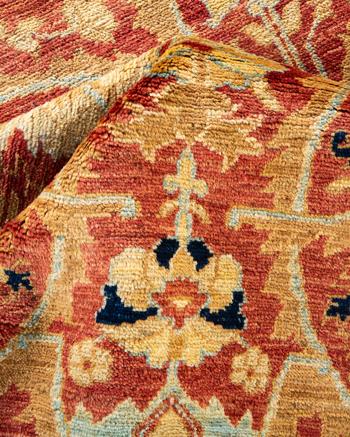 Eclectic, One-of-a-Kind Hand-Knotted Area Rug - Orange, 9' 2" x 11' 9"