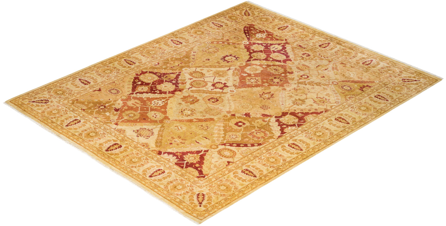 Eclectic, One-of-a-Kind Hand-Knotted Area Rug - Ivory, 8' 4" x 10' 4"