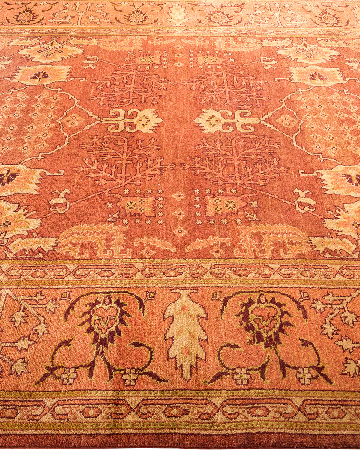 Eclectic, One-of-a-Kind Hand-Knotted Area Rug - Orange, 6' 3" x 8' 5"