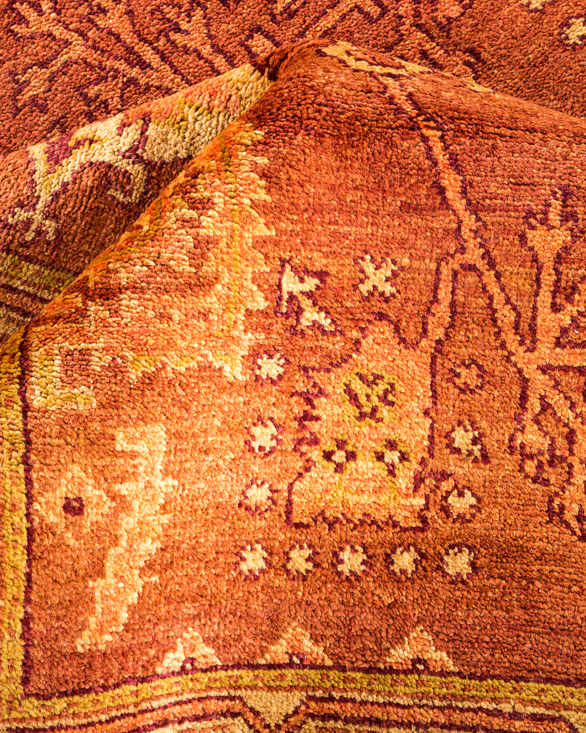 Eclectic, One-of-a-Kind Hand-Knotted Area Rug - Orange, 6' 3" x 8' 5"