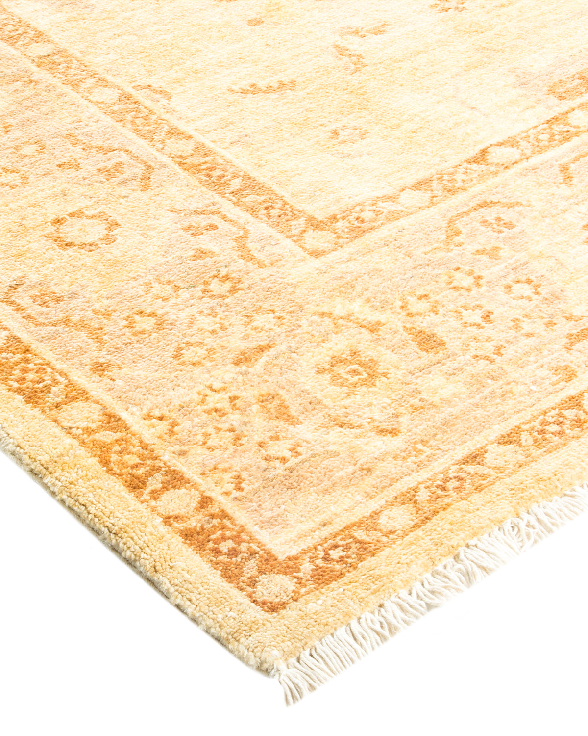 Eclectic, One-of-a-Kind Hand-Knotted Area Rug - Yellow, 6' 2" x 8' 10"