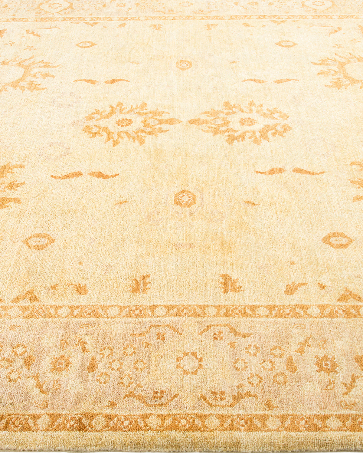 Eclectic, One-of-a-Kind Hand-Knotted Area Rug - Yellow, 6' 2" x 8' 10"