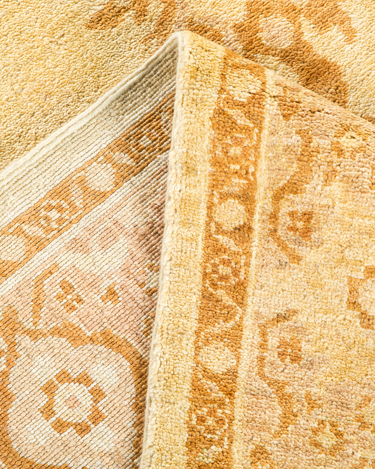 Eclectic, One-of-a-Kind Hand-Knotted Area Rug - Yellow, 6' 2" x 8' 10"