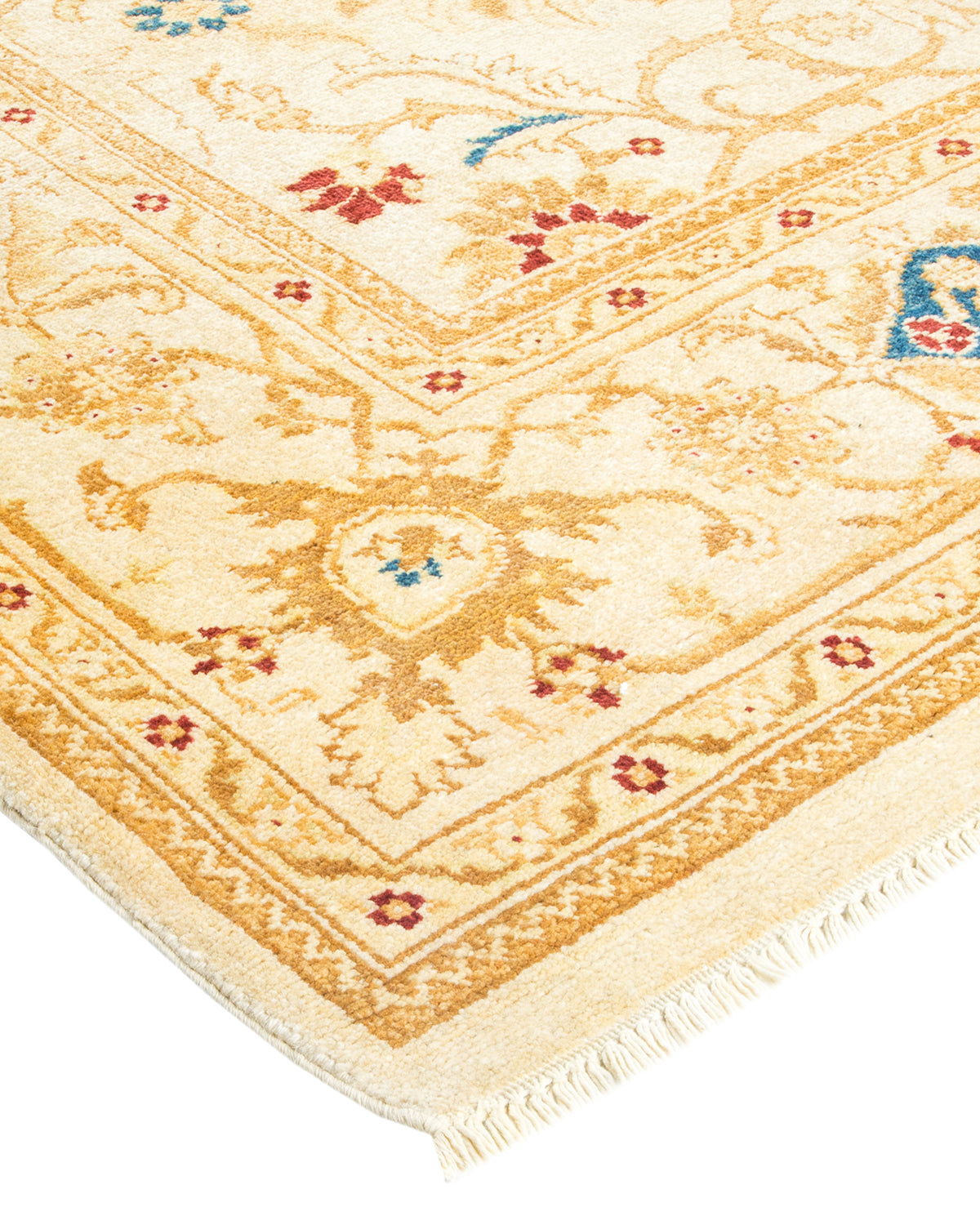 Eclectic, One-of-a-Kind Hand-Knotted Area Rug - Ivory, 6' 1" x 8' 10"