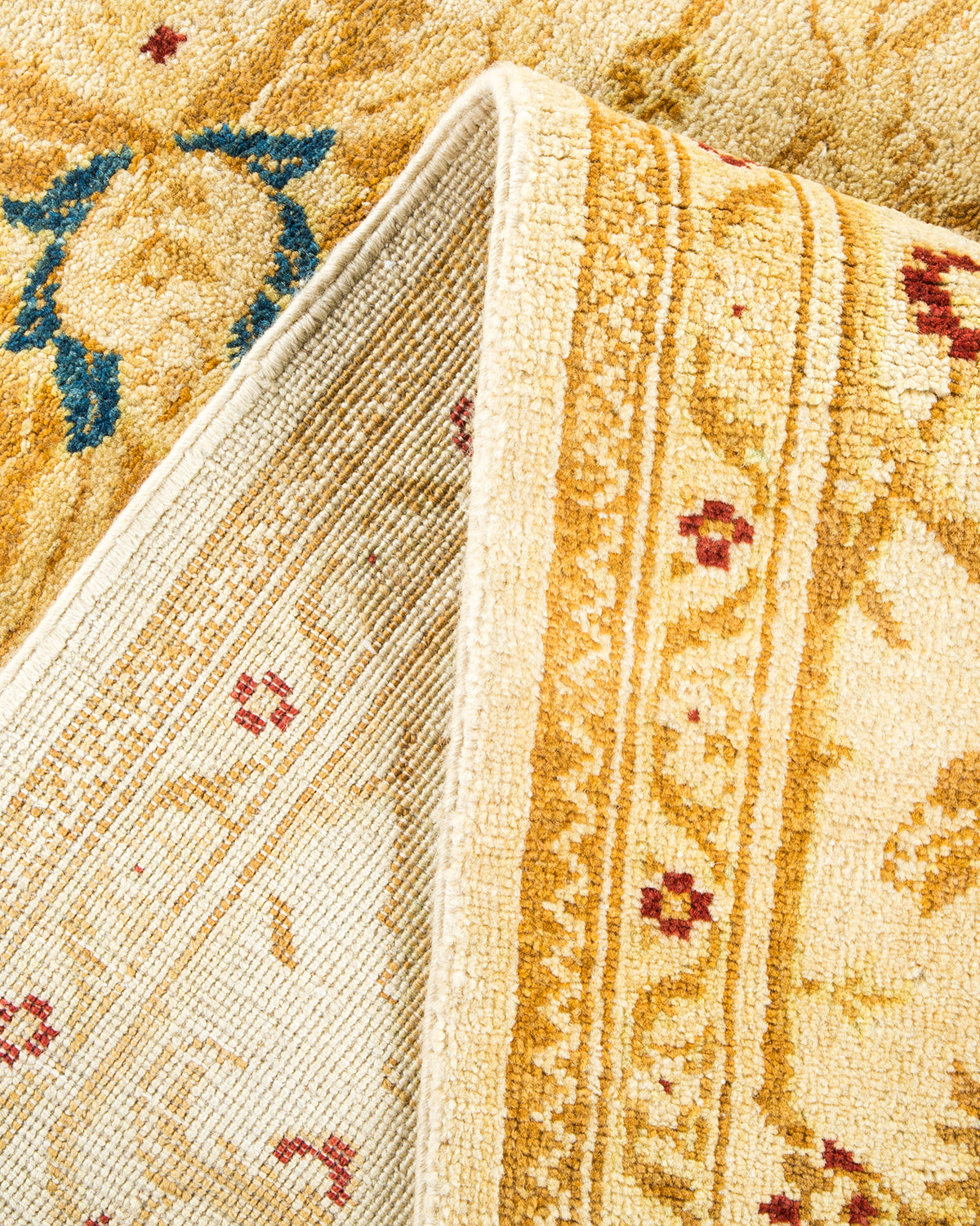 Eclectic, One-of-a-Kind Hand-Knotted Area Rug - Ivory, 6' 1" x 8' 10"