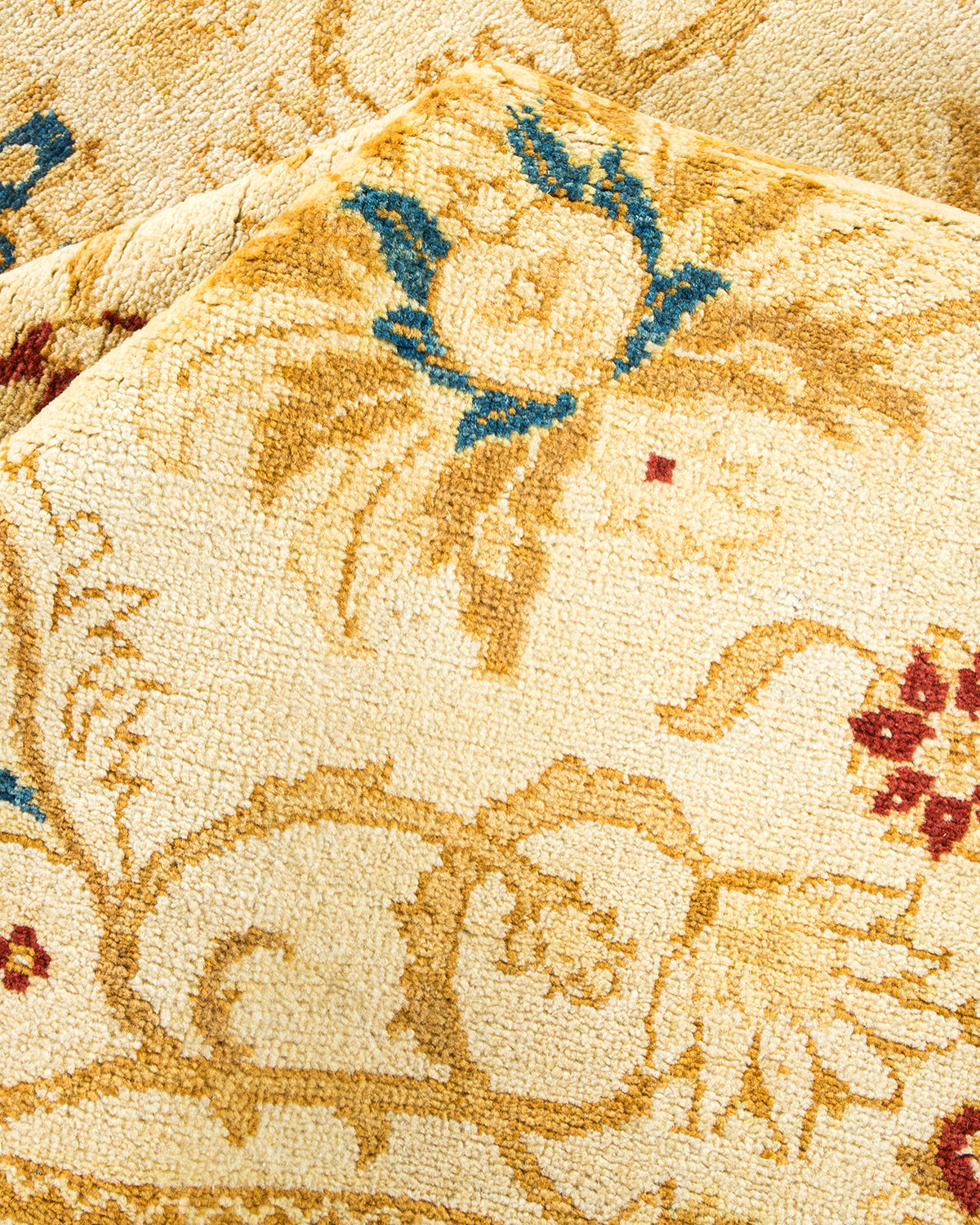 Eclectic, One-of-a-Kind Hand-Knotted Area Rug - Ivory, 6' 1" x 8' 10"