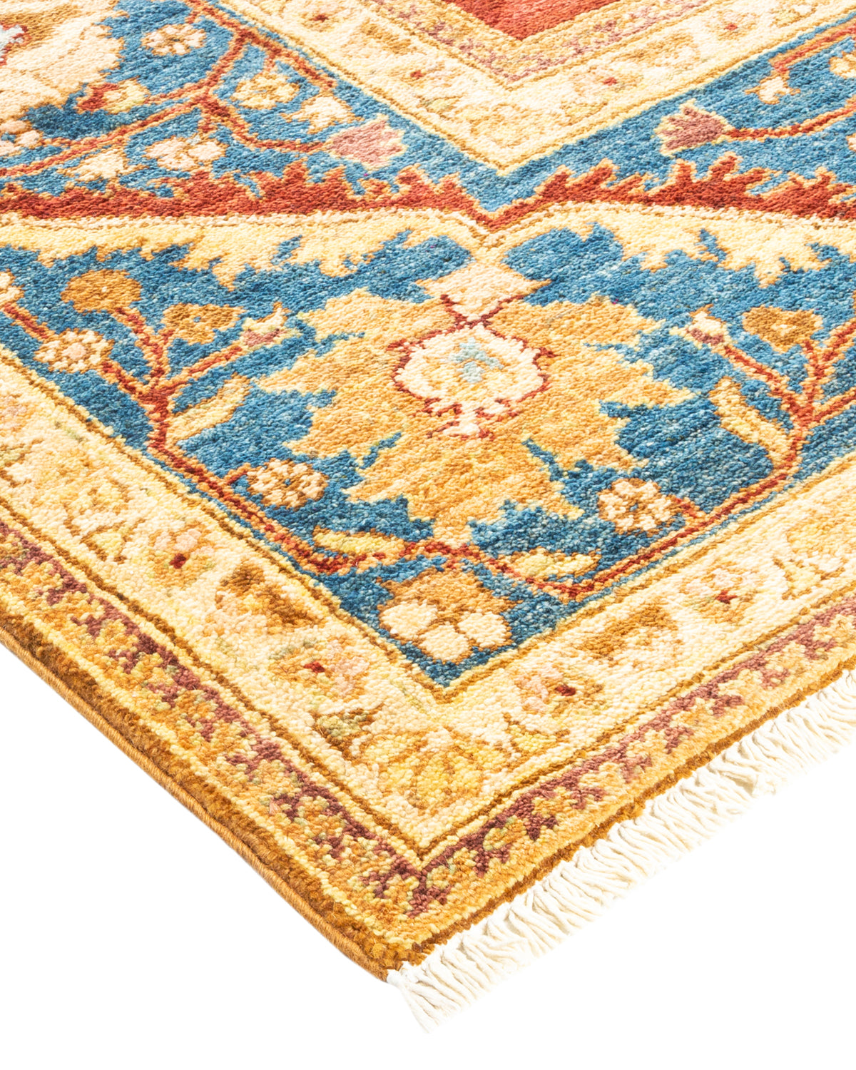 Eclectic, One-of-a-Kind Hand-Knotted Area Rug - Orange, 8' 2" x 9' 10"