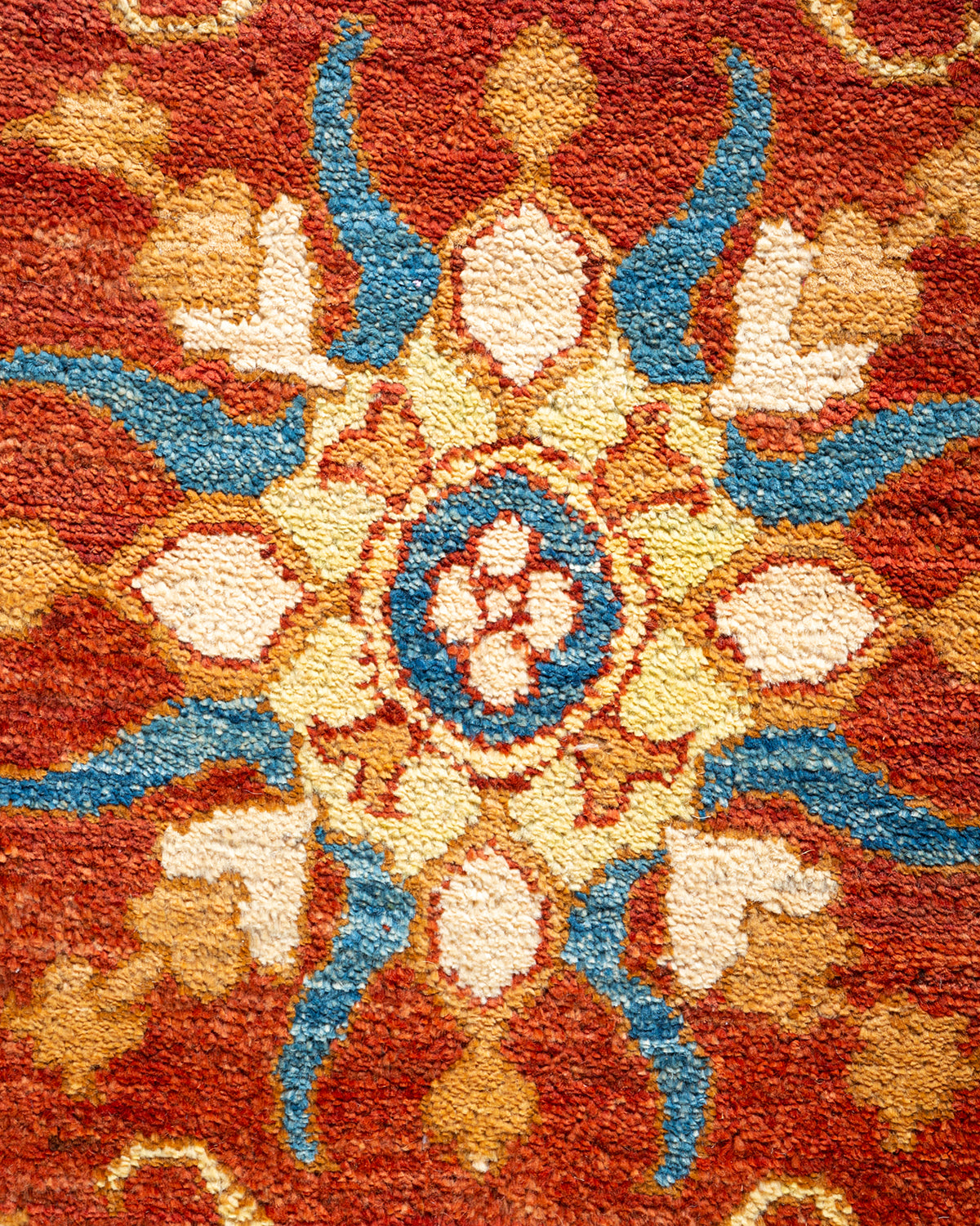 Eclectic, One-of-a-Kind Hand-Knotted Area Rug - Orange, 8' 2" x 9' 10"