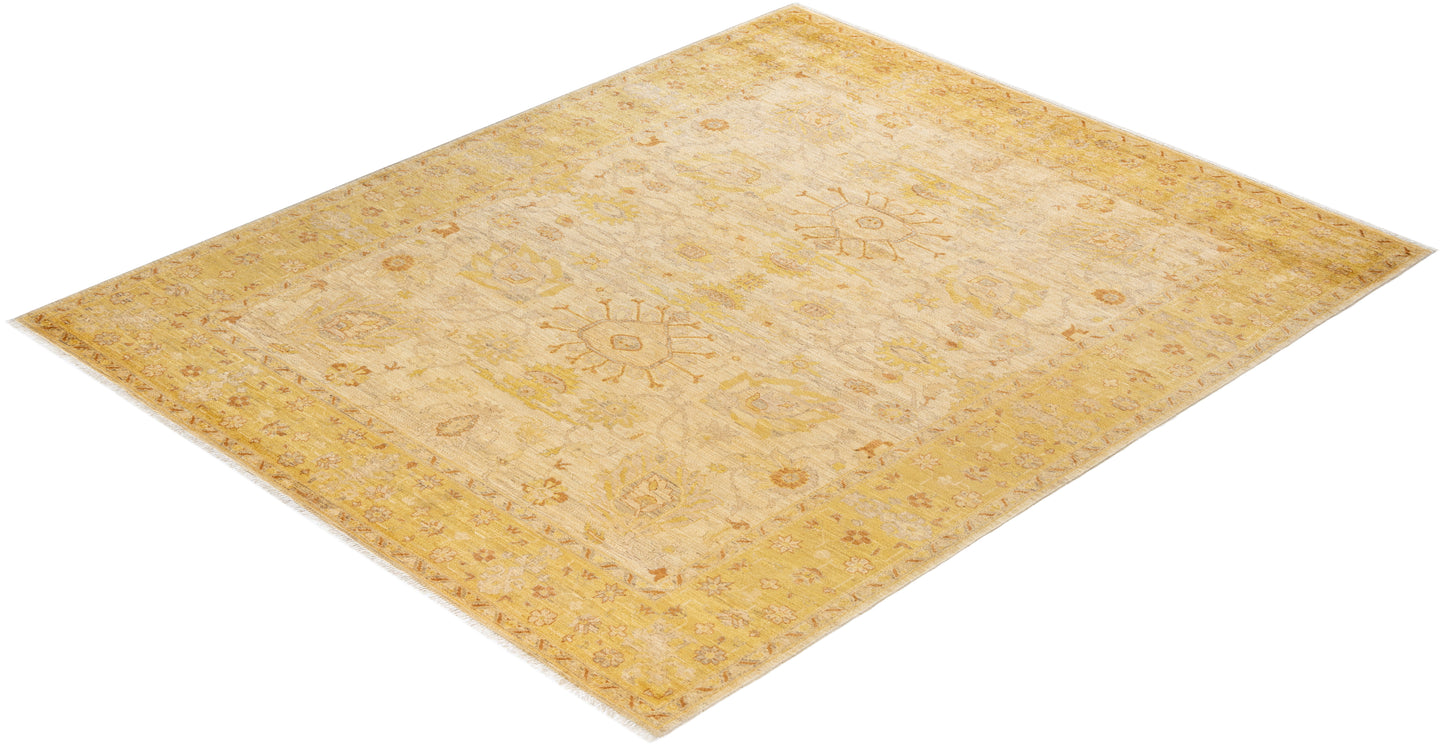 Eclectic, One-of-a-Kind Hand-Knotted Area Rug - Ivory, 8' 2" x 9' 9"