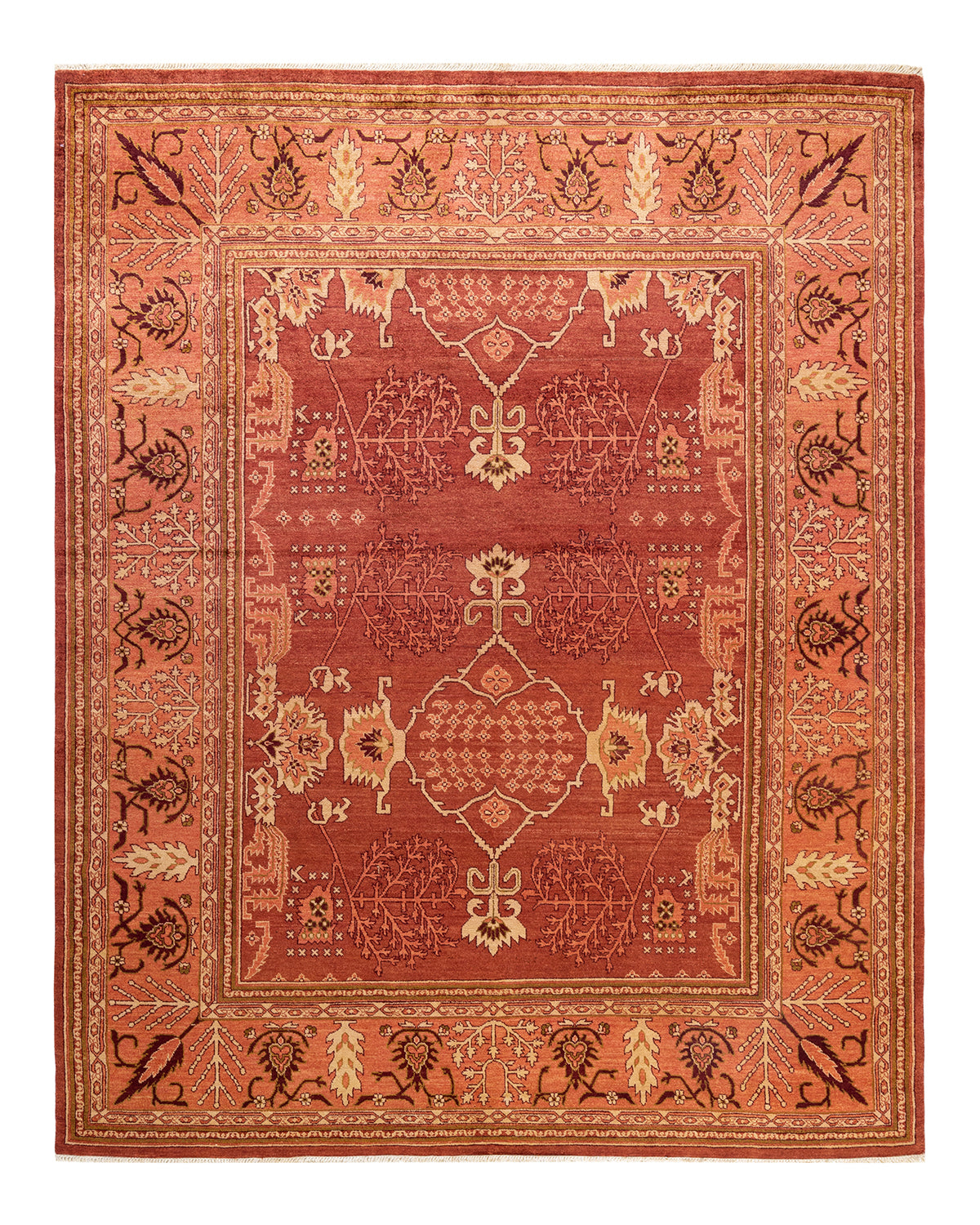 Eclectic, One-of-a-Kind Hand-Knotted Area Rug - Red, 8' 2" x 10' 2"