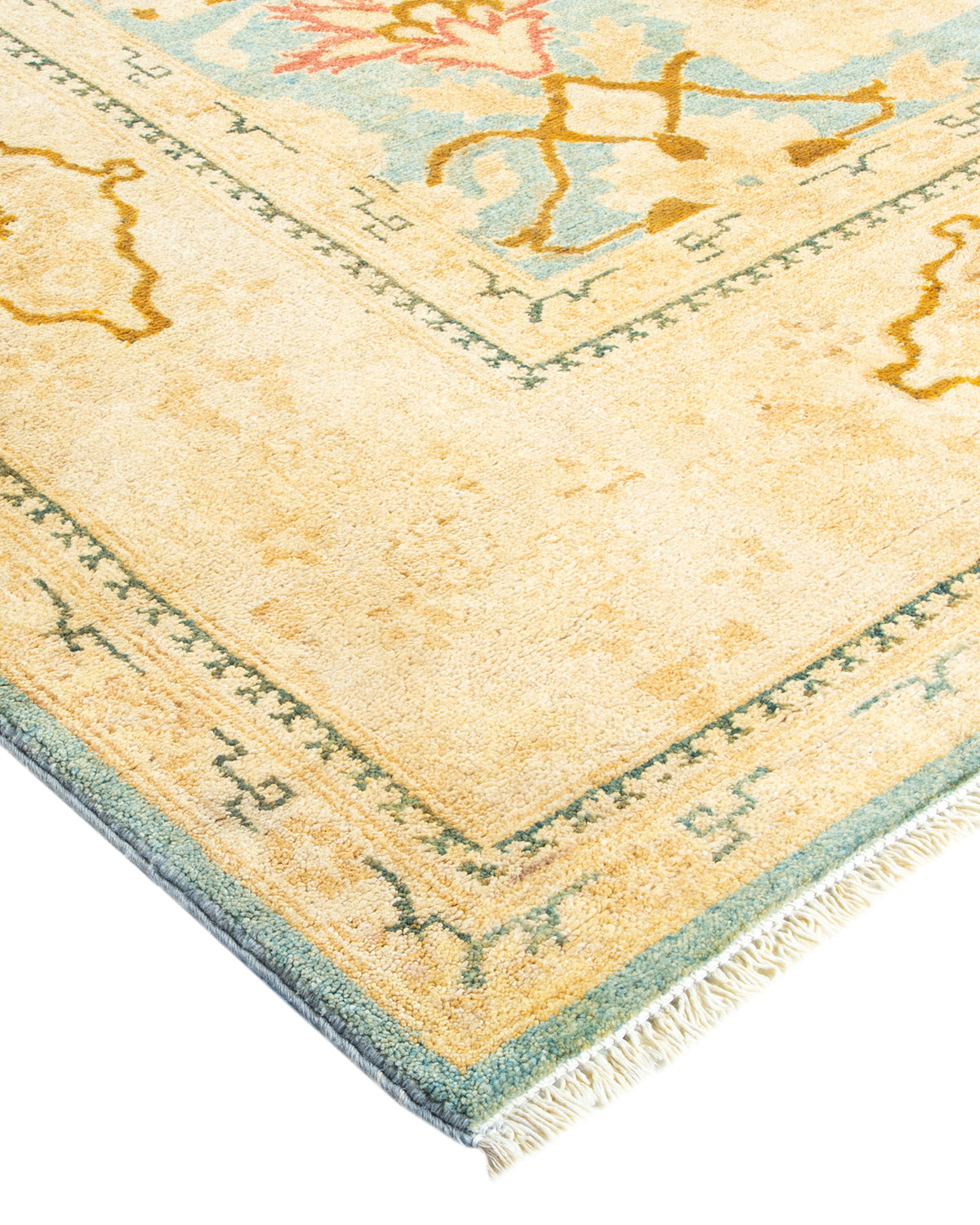 Eclectic, One-of-a-Kind Hand-Knotted Area Rug - Light Blue, 8' 4" x 10' 1"
