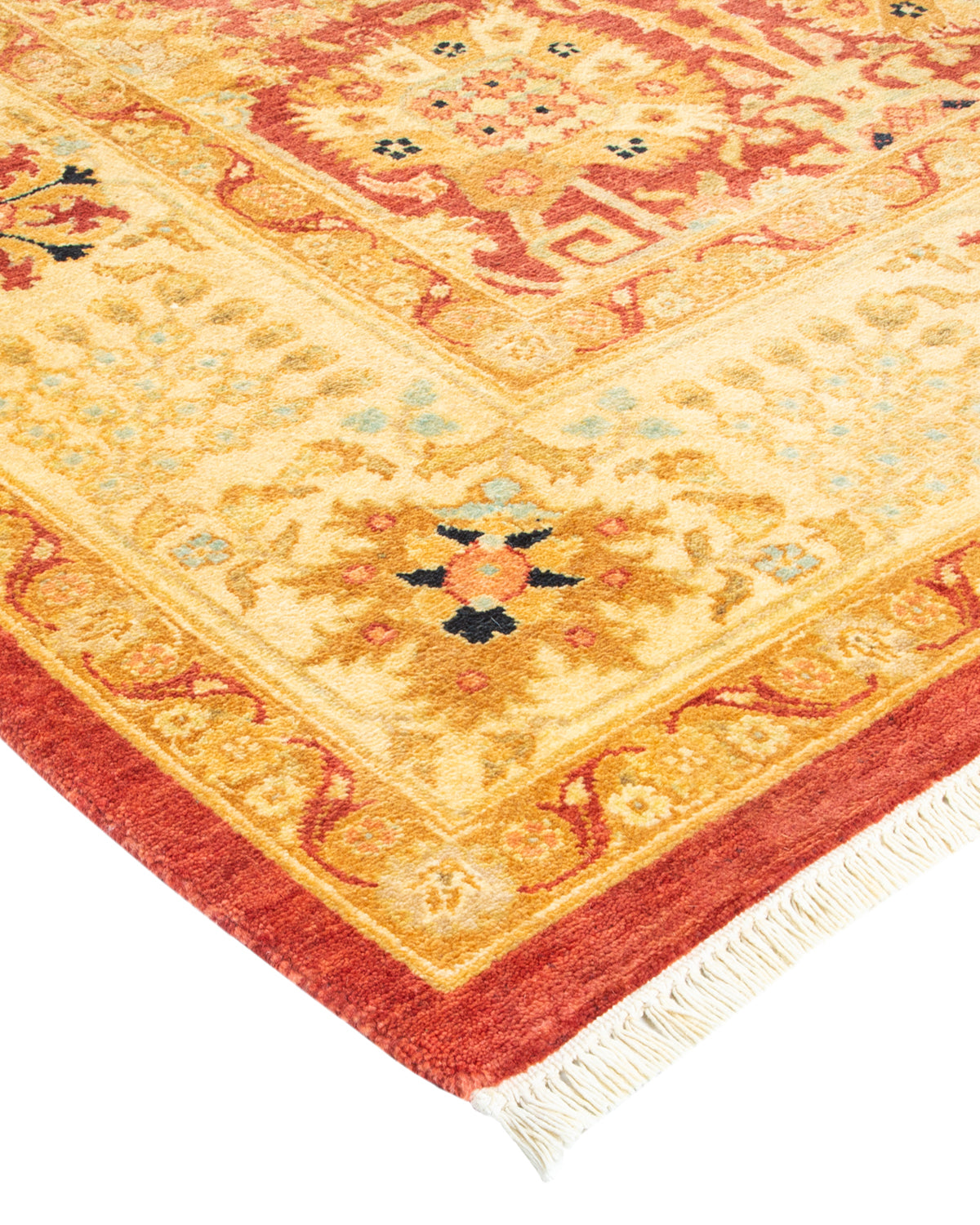 Eclectic, One-of-a-Kind Hand-Knotted Area Rug - Orange, 6' 2" x 8' 10"