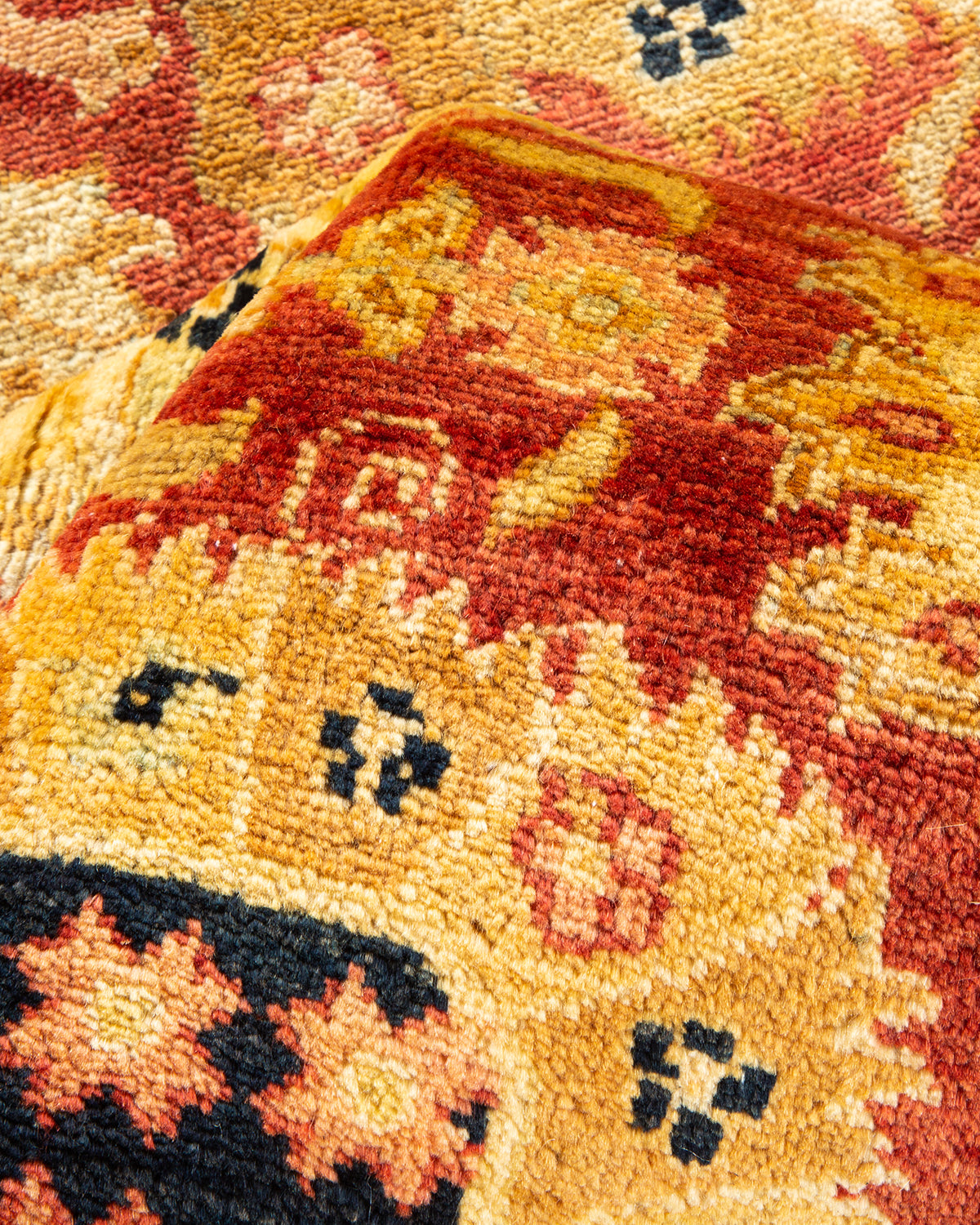 Eclectic, One-of-a-Kind Hand-Knotted Area Rug - Orange, 6' 2" x 8' 10"