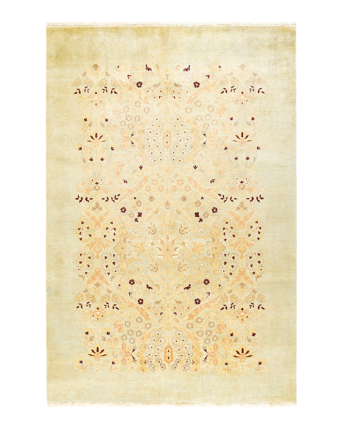 Eclectic, One-of-a-Kind Hand-Knotted Area Rug - Light Blue, 5' 10" x 9' 1"