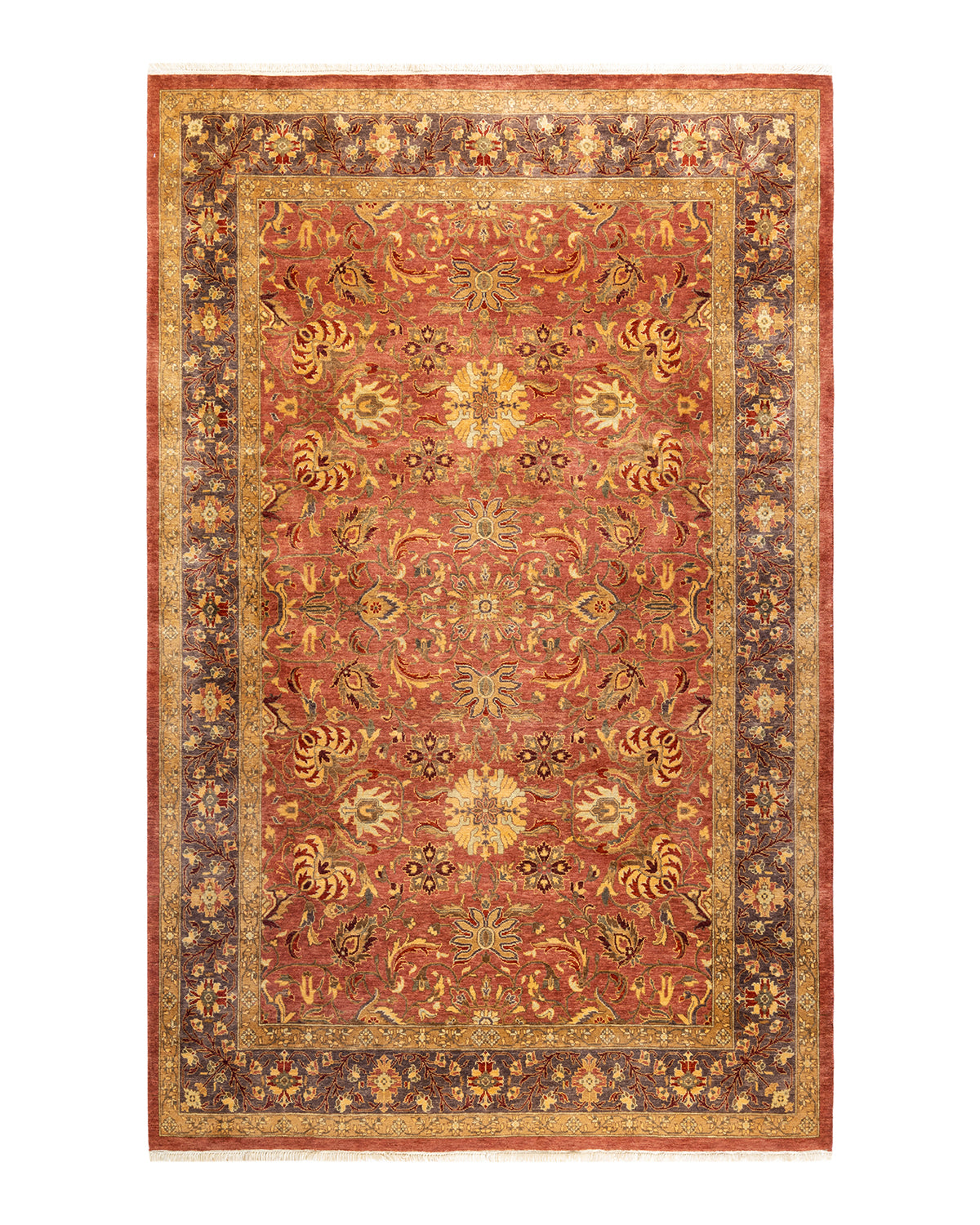 Eclectic, One-of-a-Kind Hand-Knotted Area Rug - Pink, 6' 2" x 8' 10"
