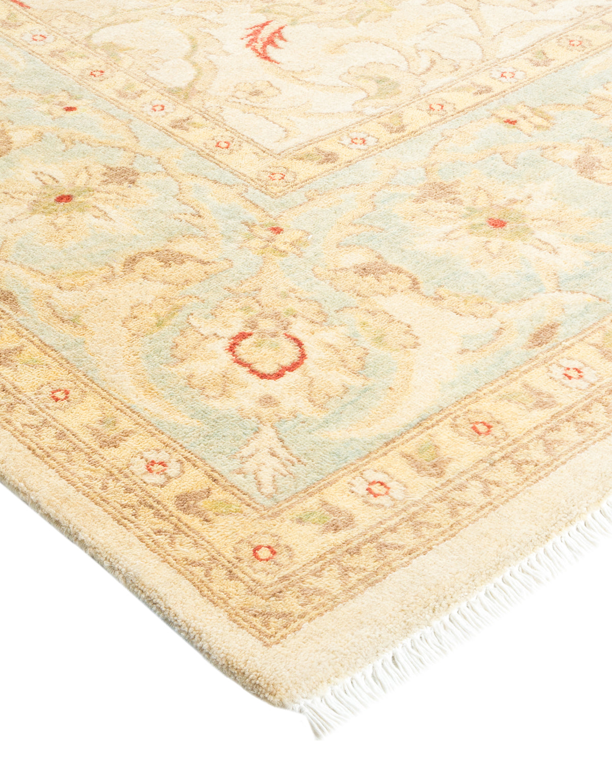 Eclectic, One-of-a-Kind Hand-Knotted Area Rug - Ivory, 6' 1" x 9' 3"