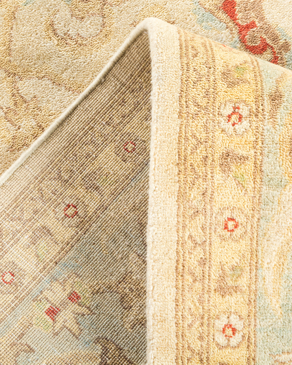 Eclectic, One-of-a-Kind Hand-Knotted Area Rug - Ivory, 6' 1" x 9' 3"