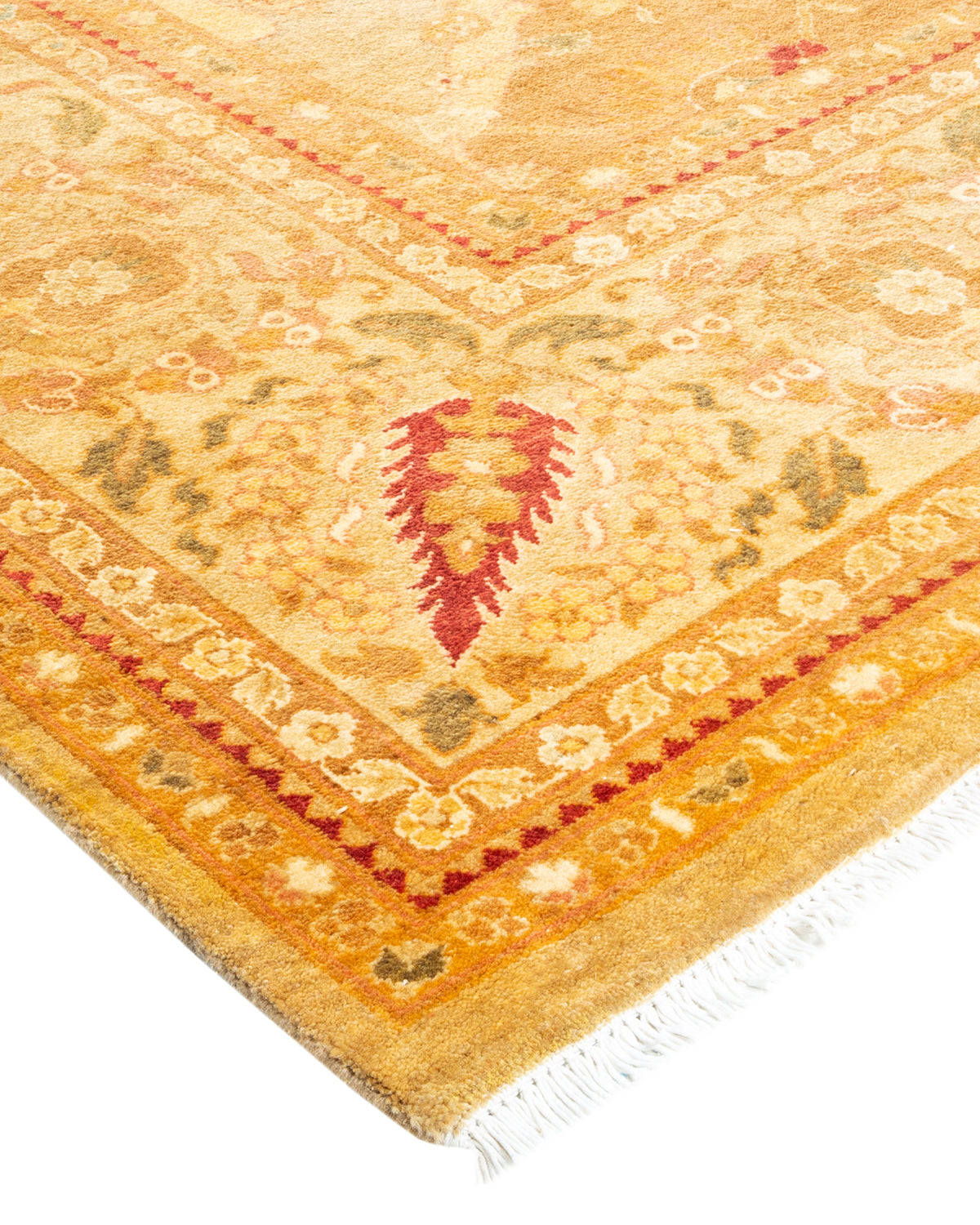 Eclectic, One-of-a-Kind Hand-Knotted Area Rug - Yellow, 9' 1" x 12' 3"
