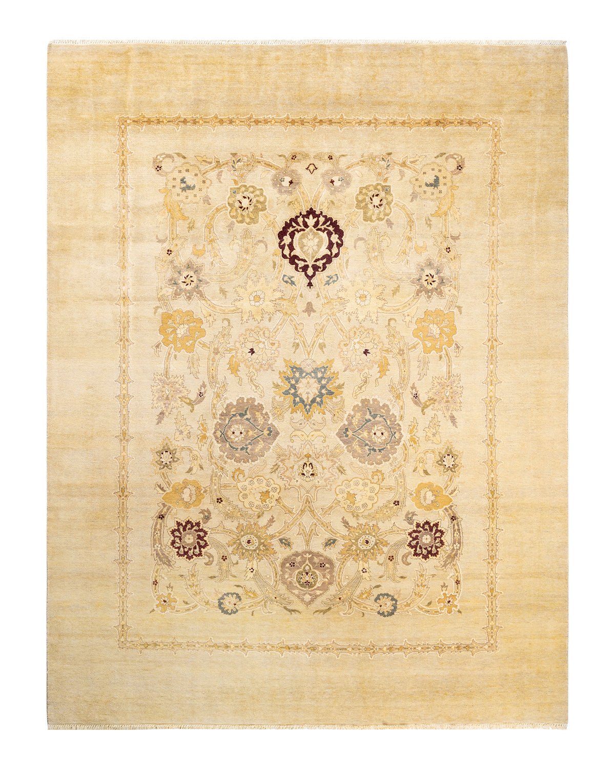 Eclectic, One-of-a-Kind Hand-Knotted Area Rug - Ivory, 8' 0" x 10' 4"