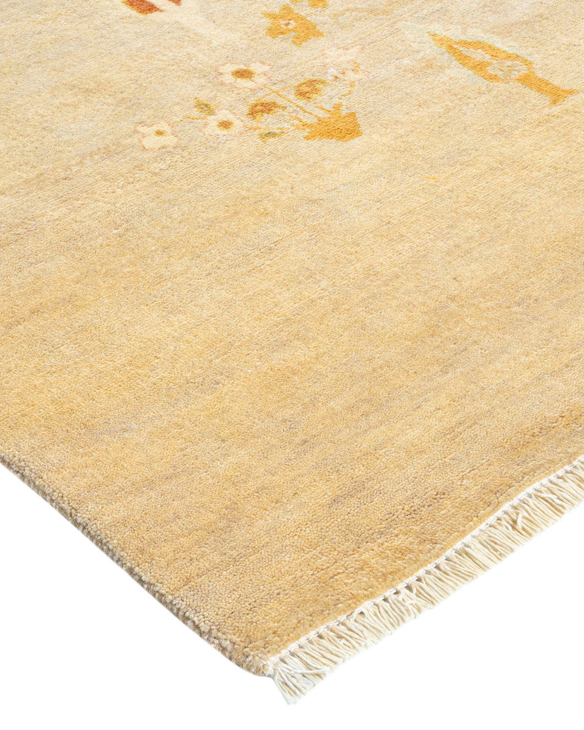Eclectic, One-of-a-Kind Hand-Knotted Area Rug - Ivory, 8' 1" x 10' 6"