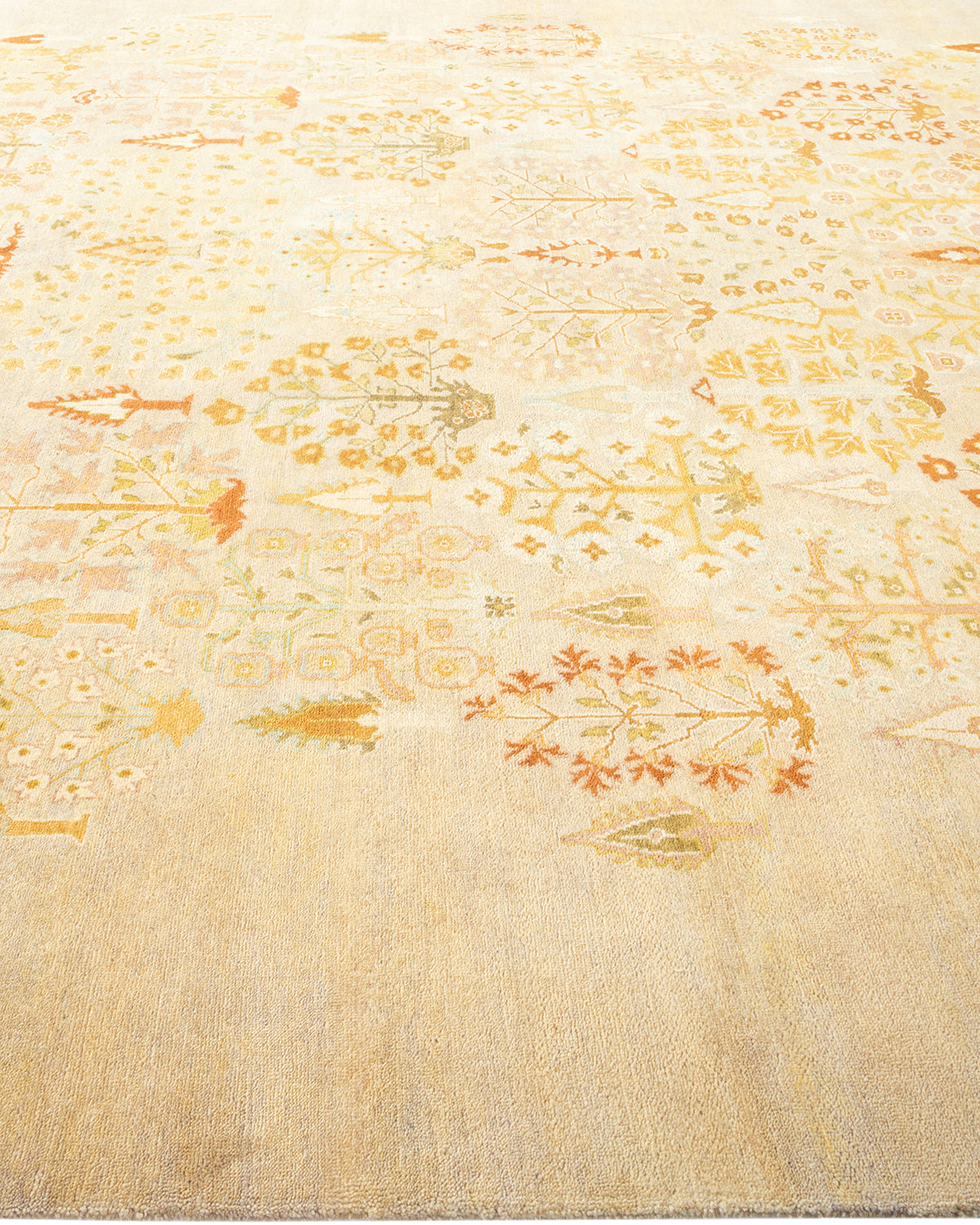 Eclectic, One-of-a-Kind Hand-Knotted Area Rug - Ivory, 8' 1" x 10' 6"