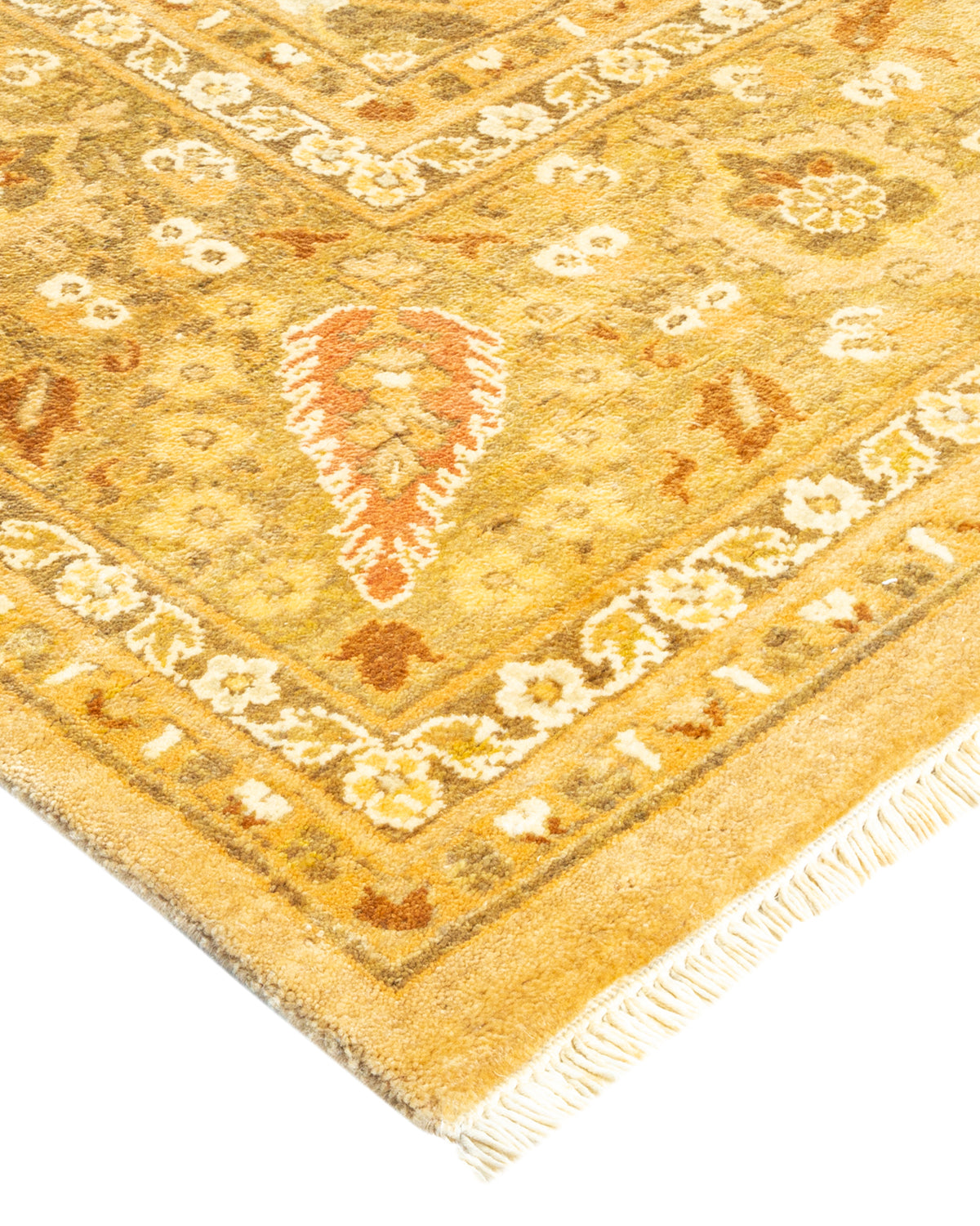 Eclectic, One-of-a-Kind Hand-Knotted Area Rug - Yellow, 8' 1" x 10' 6"