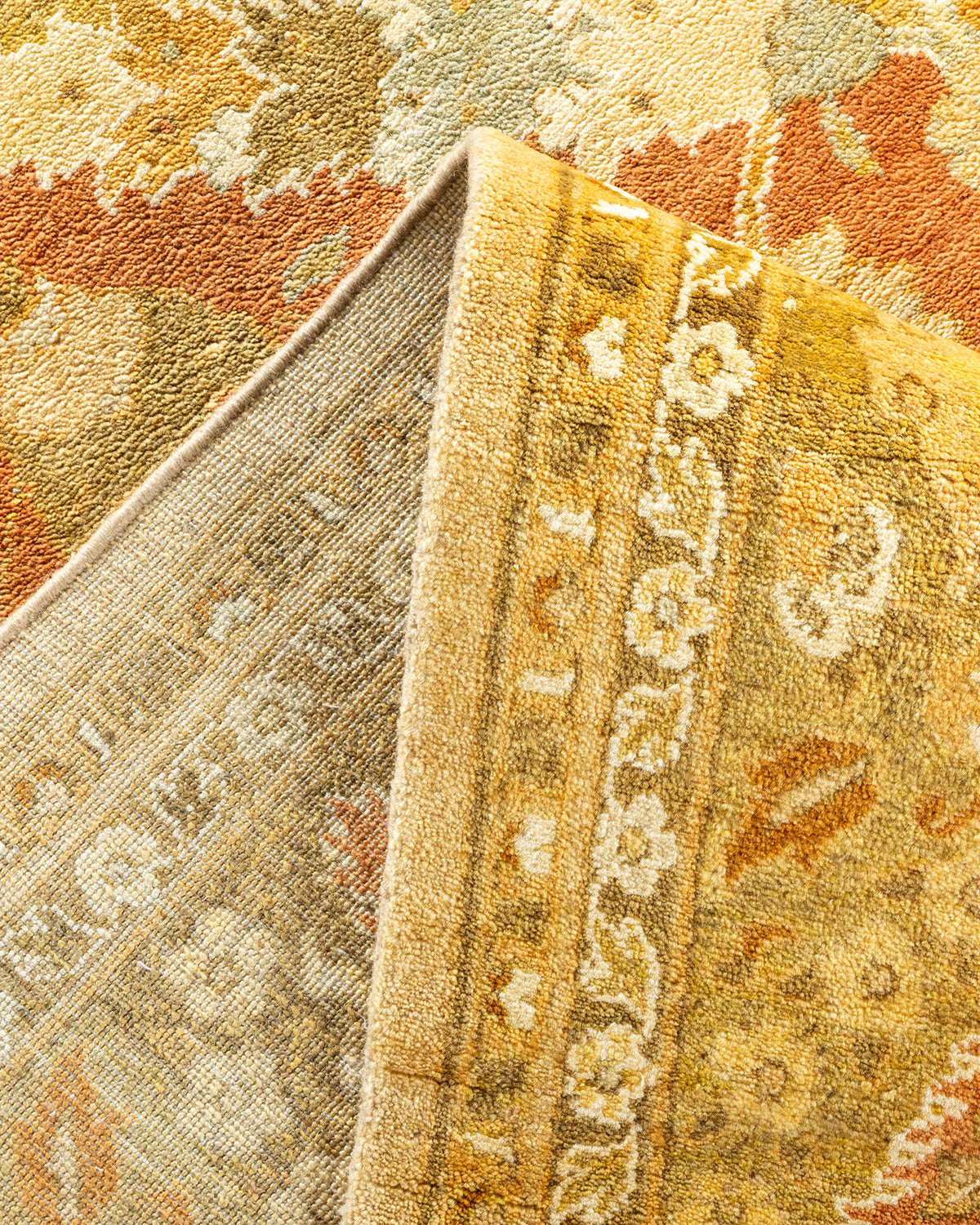 Eclectic, One-of-a-Kind Hand-Knotted Area Rug - Yellow, 8' 1" x 10' 6"