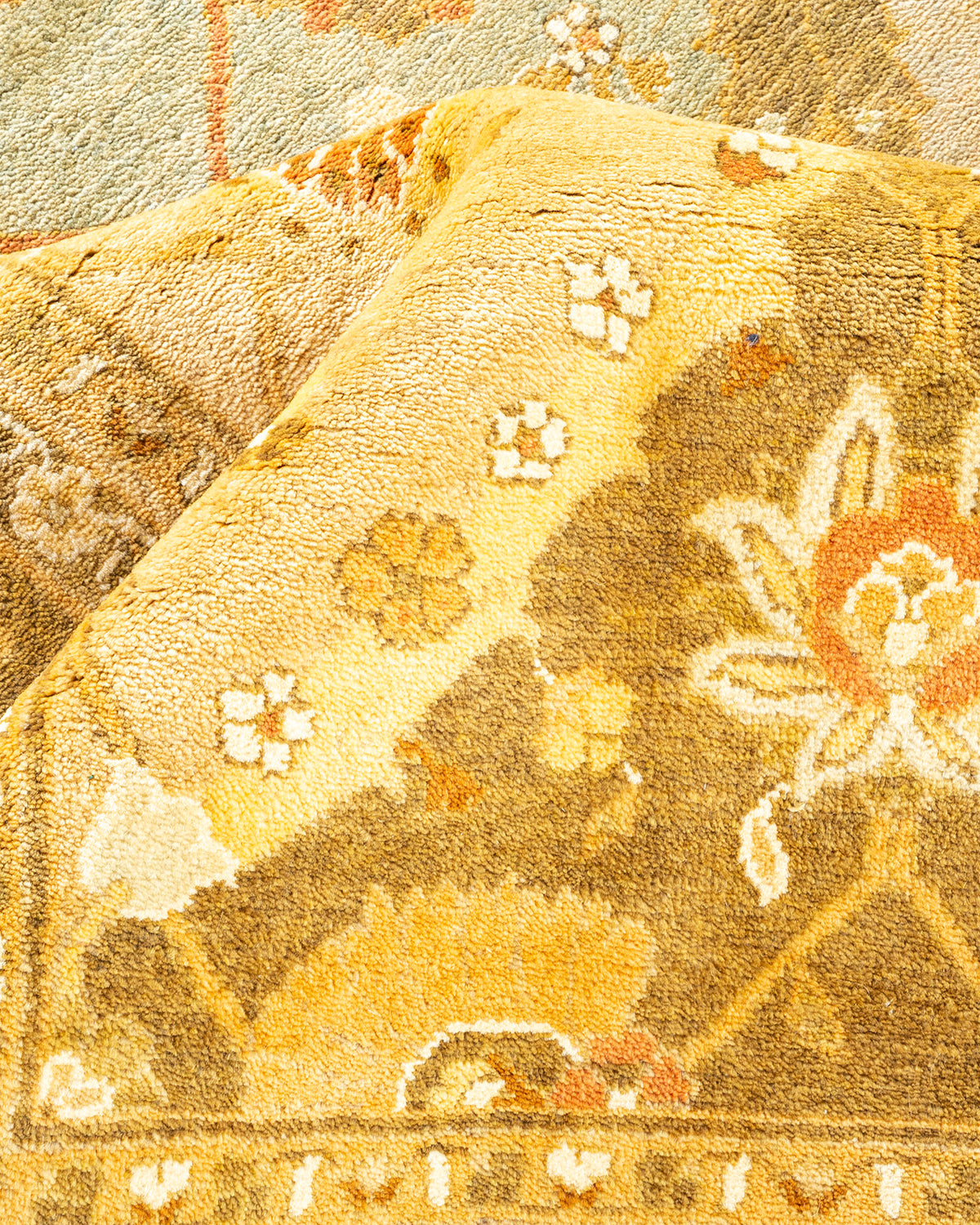 Eclectic, One-of-a-Kind Hand-Knotted Area Rug - Yellow, 8' 1" x 10' 6"