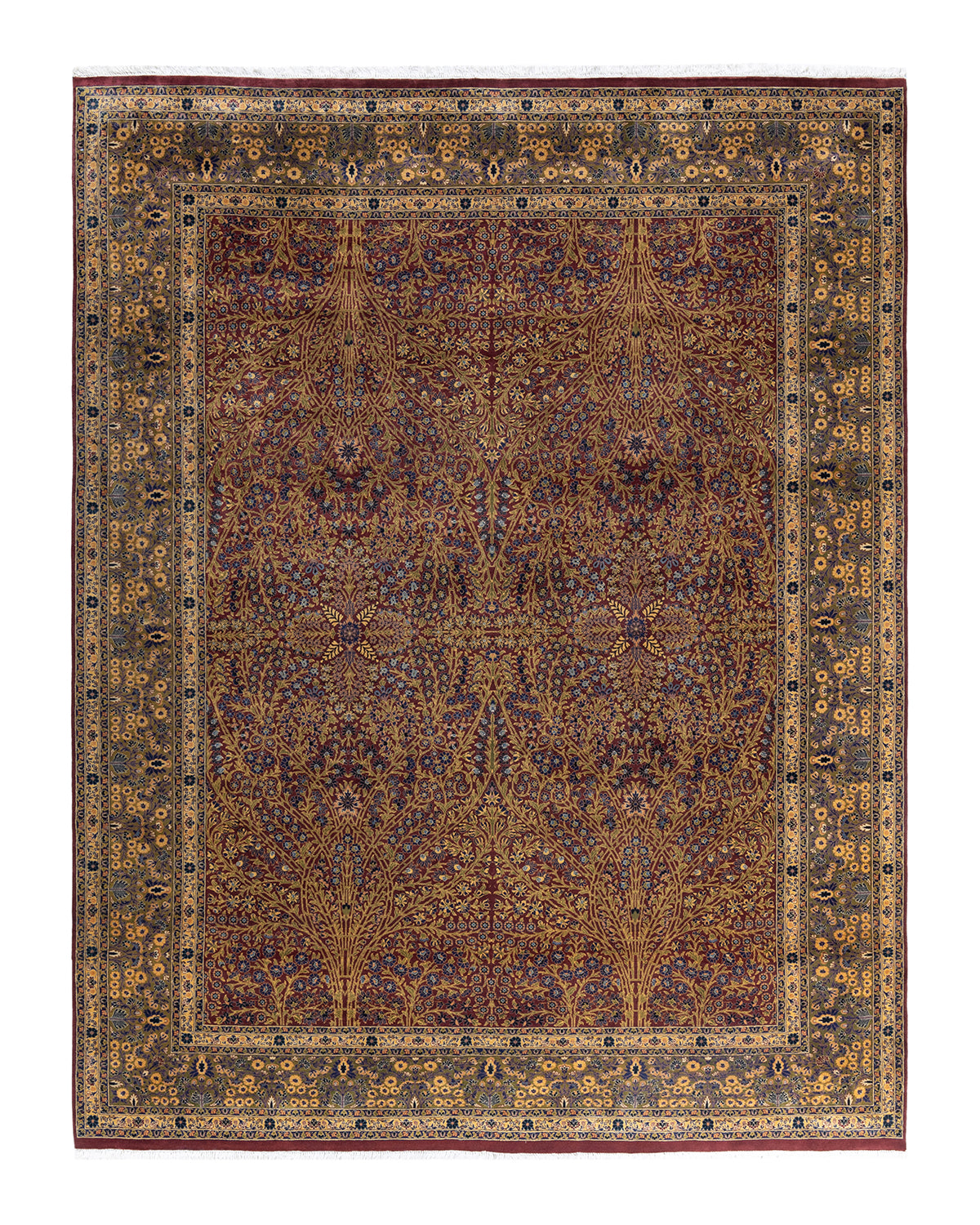Mogul, One-of-a-Kind Hand-Knotted Area Rug - Red, 8' 10" x 11' 7"