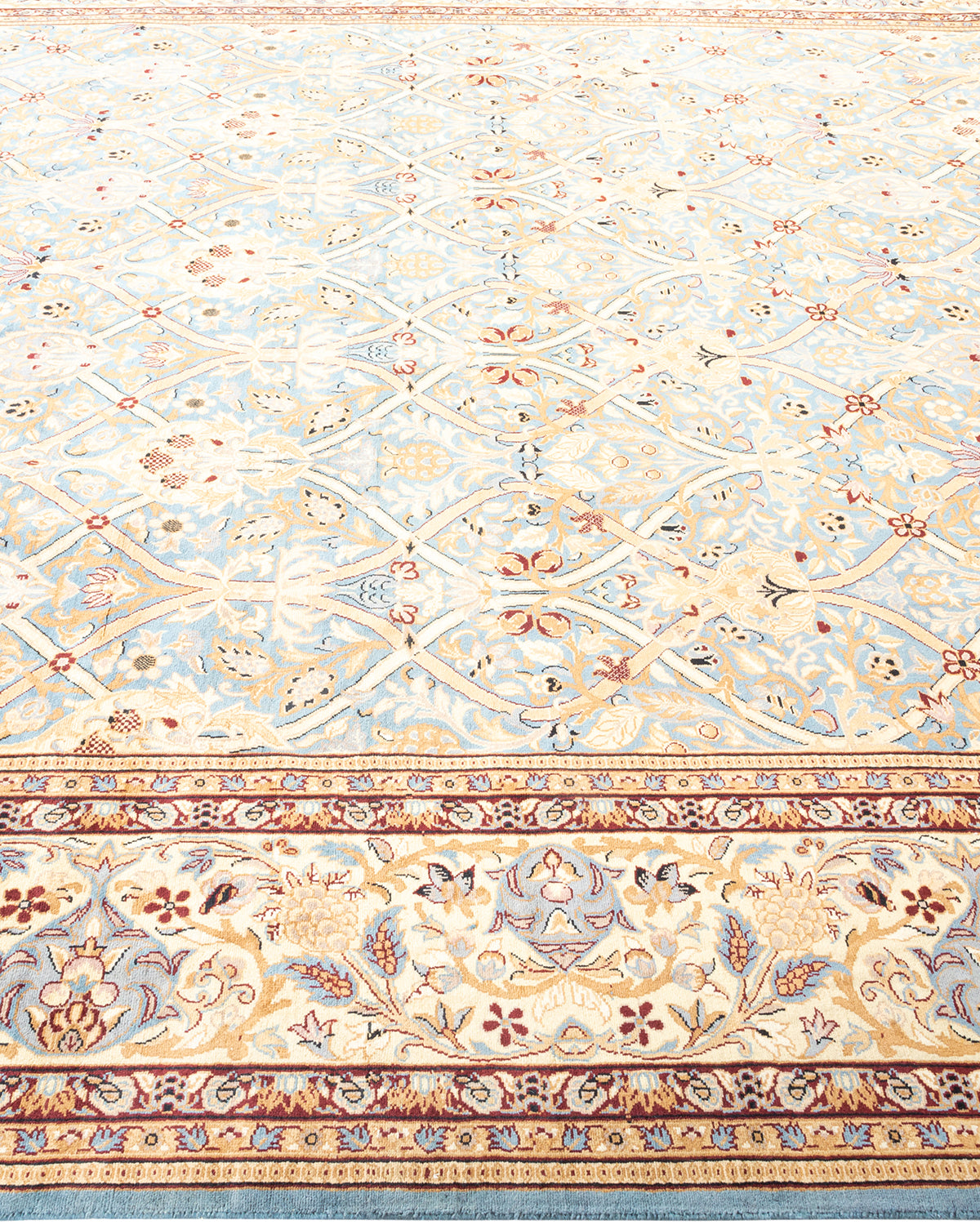 Mogul, One-of-a-Kind Hand-Knotted Area Rug - Light Blue, 8' 1" x 10' 6"